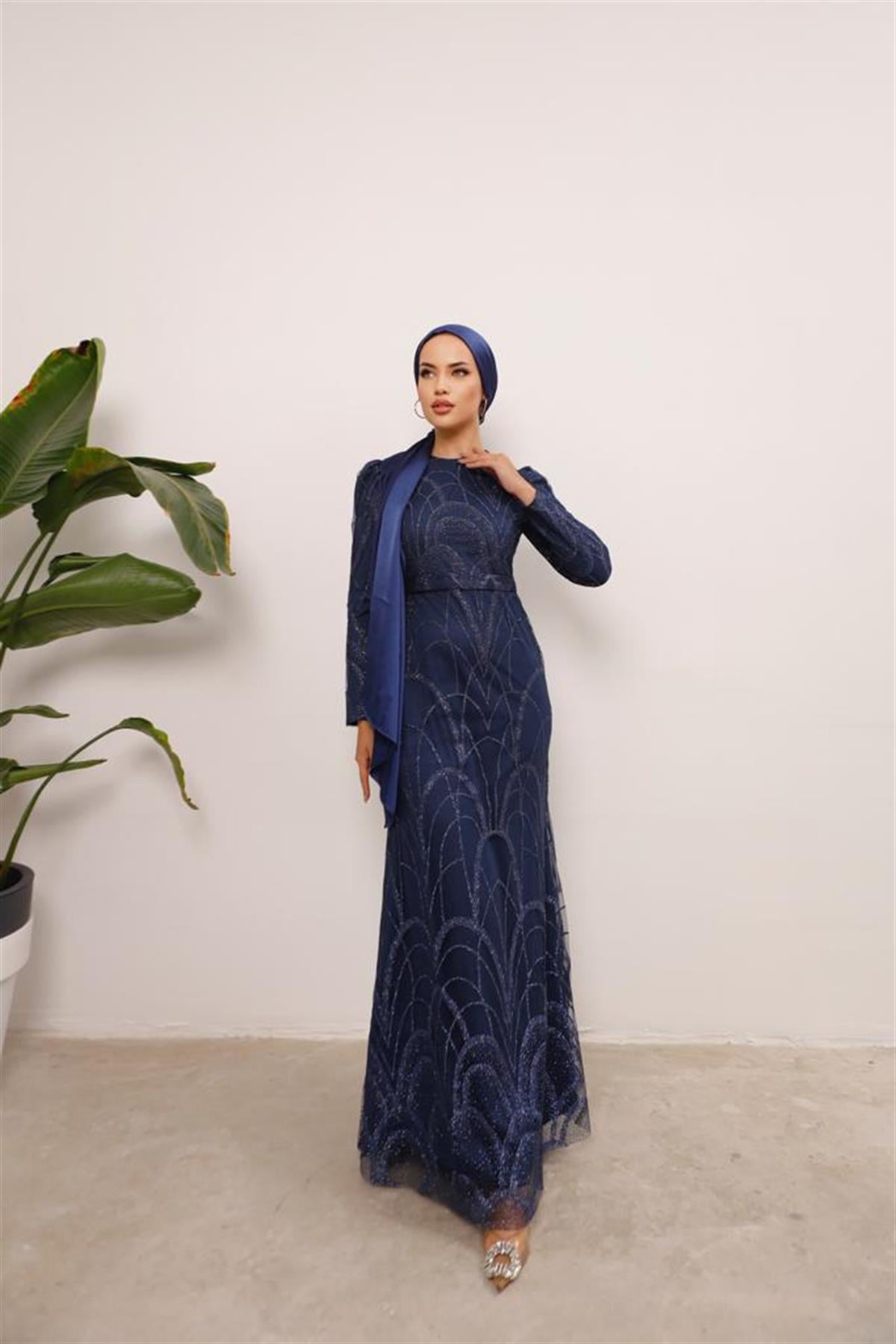 Darla –  Lacivert Abiye Elbise