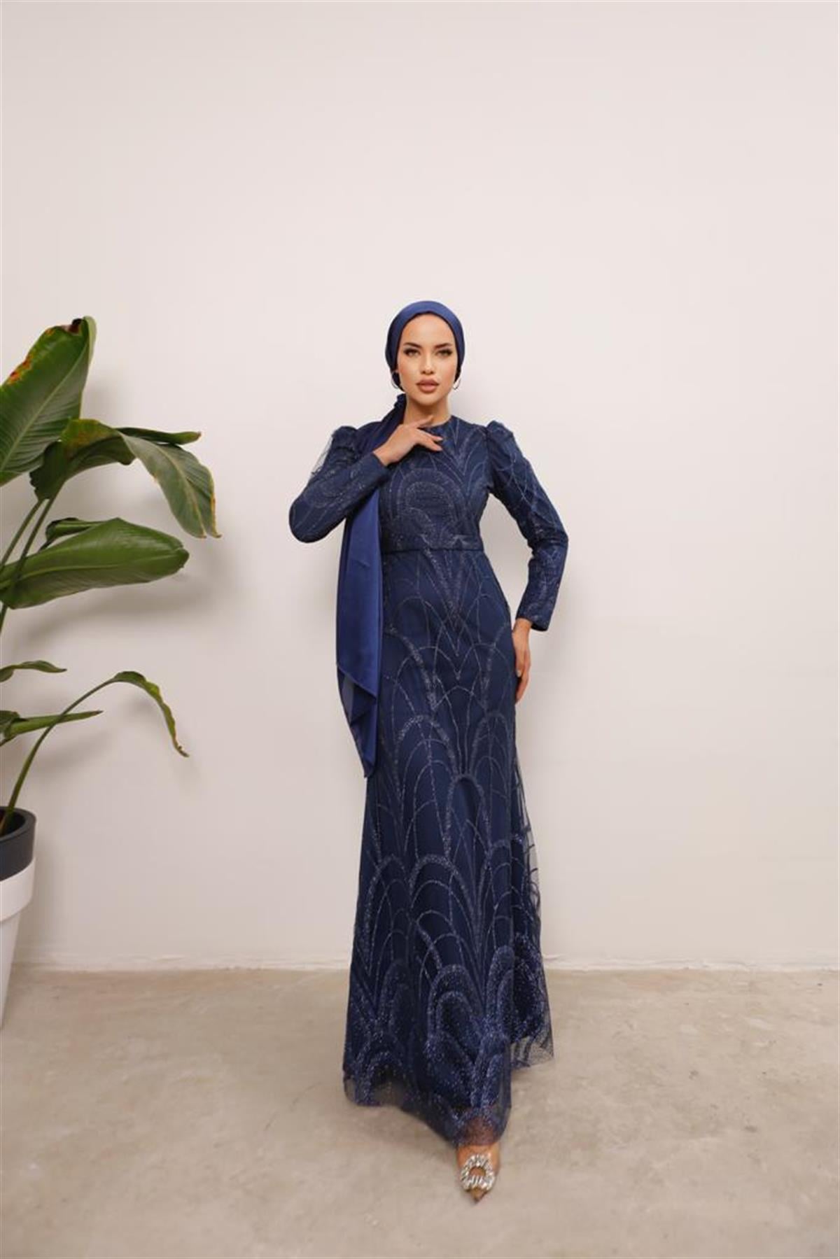 Darla –  Lacivert Abiye Elbise