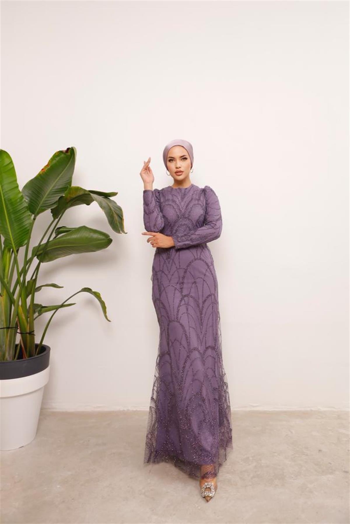 Darla –  Lila Abiye Elbise