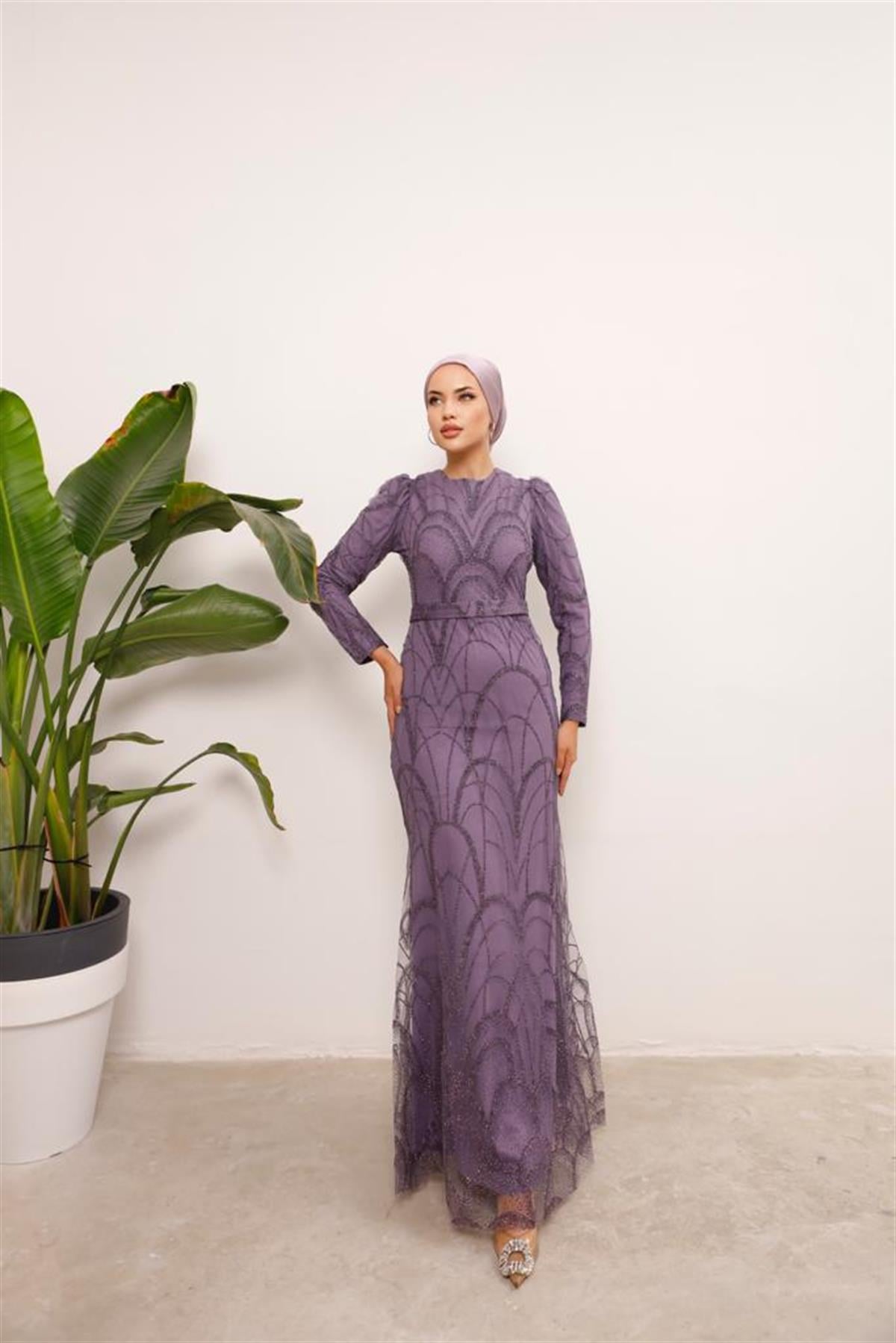 Darla –  Lila Abiye Elbise