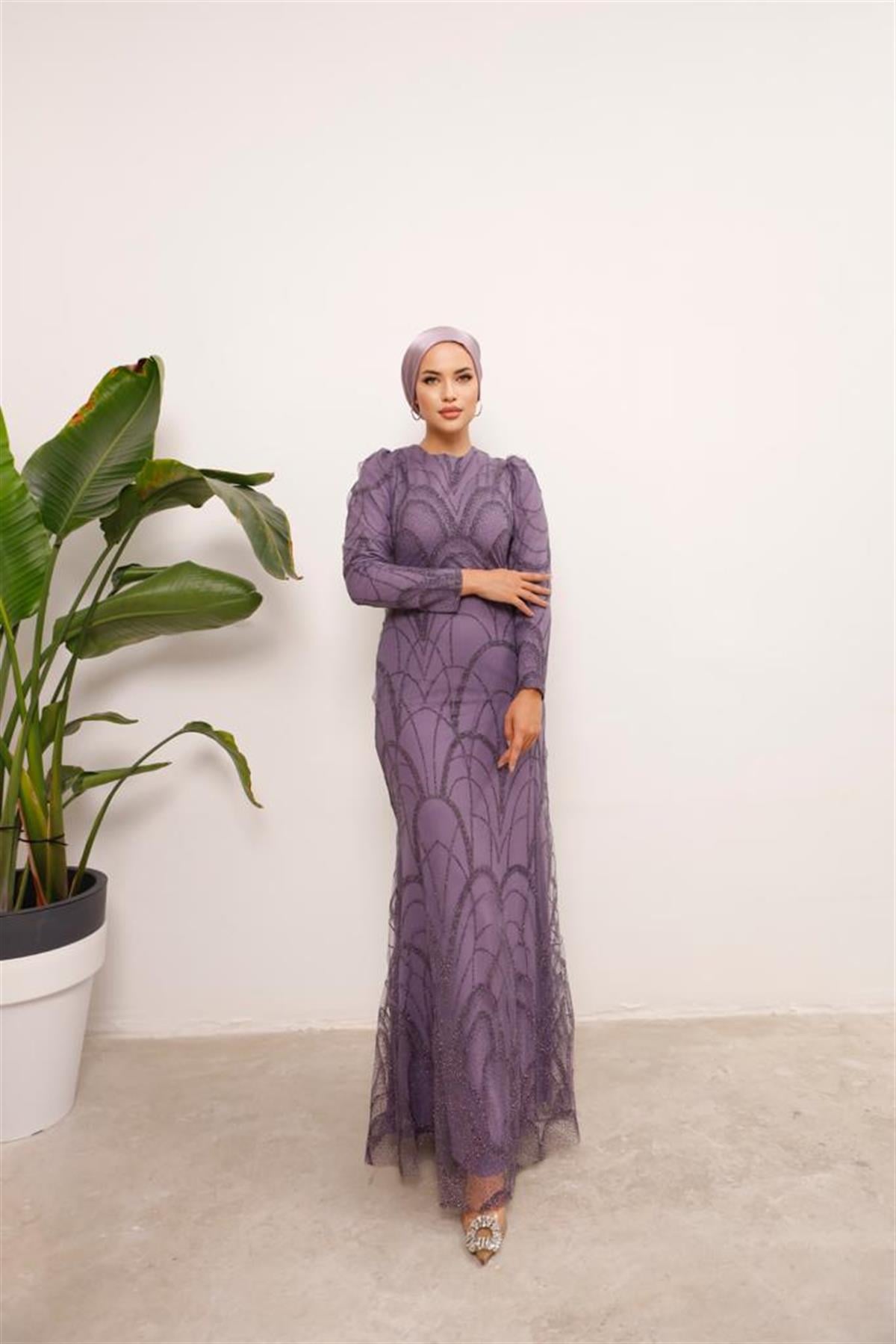 Darla –  Lila Abiye Elbise