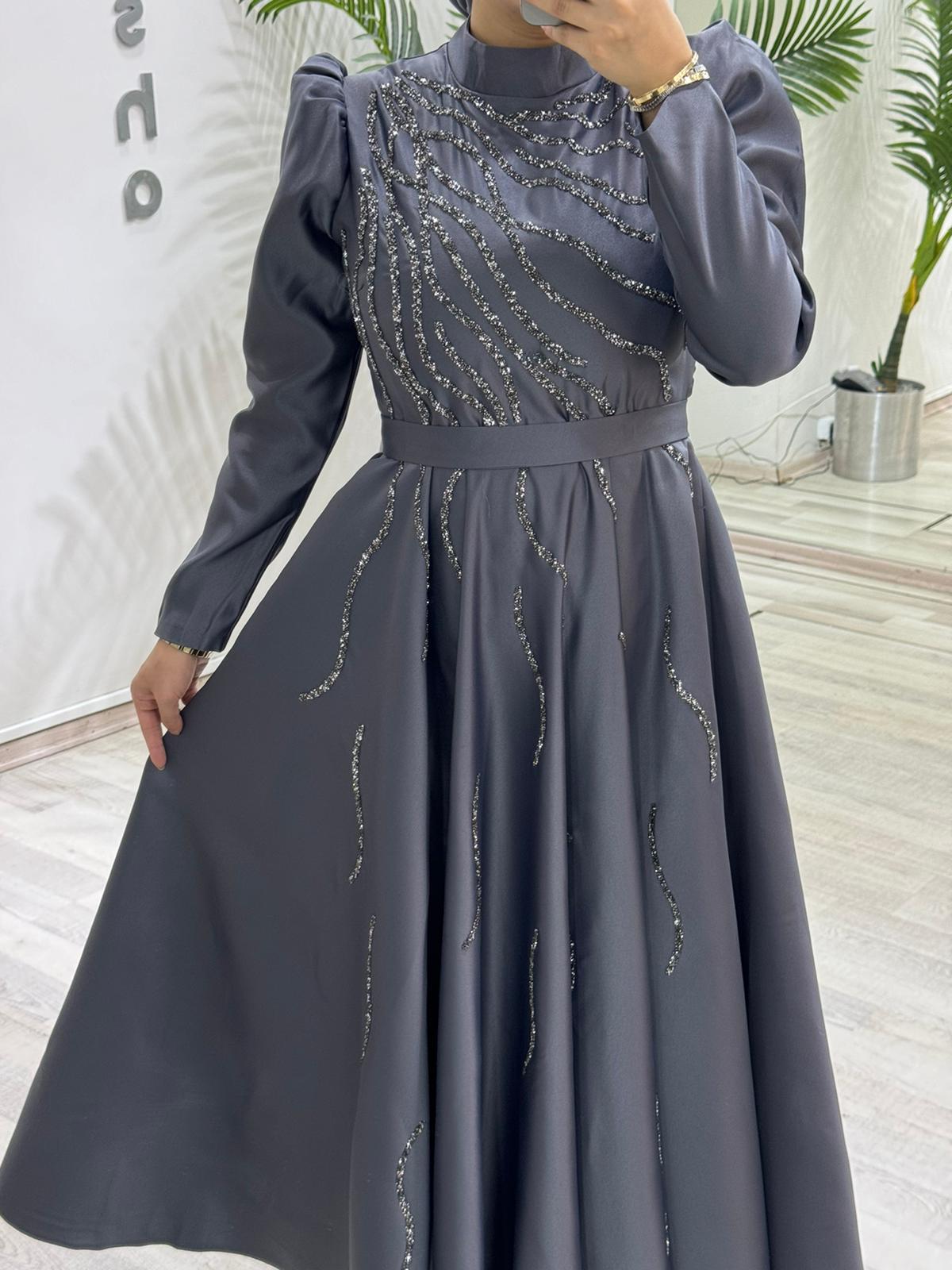 Dore –  Gri Abiye Elbise
