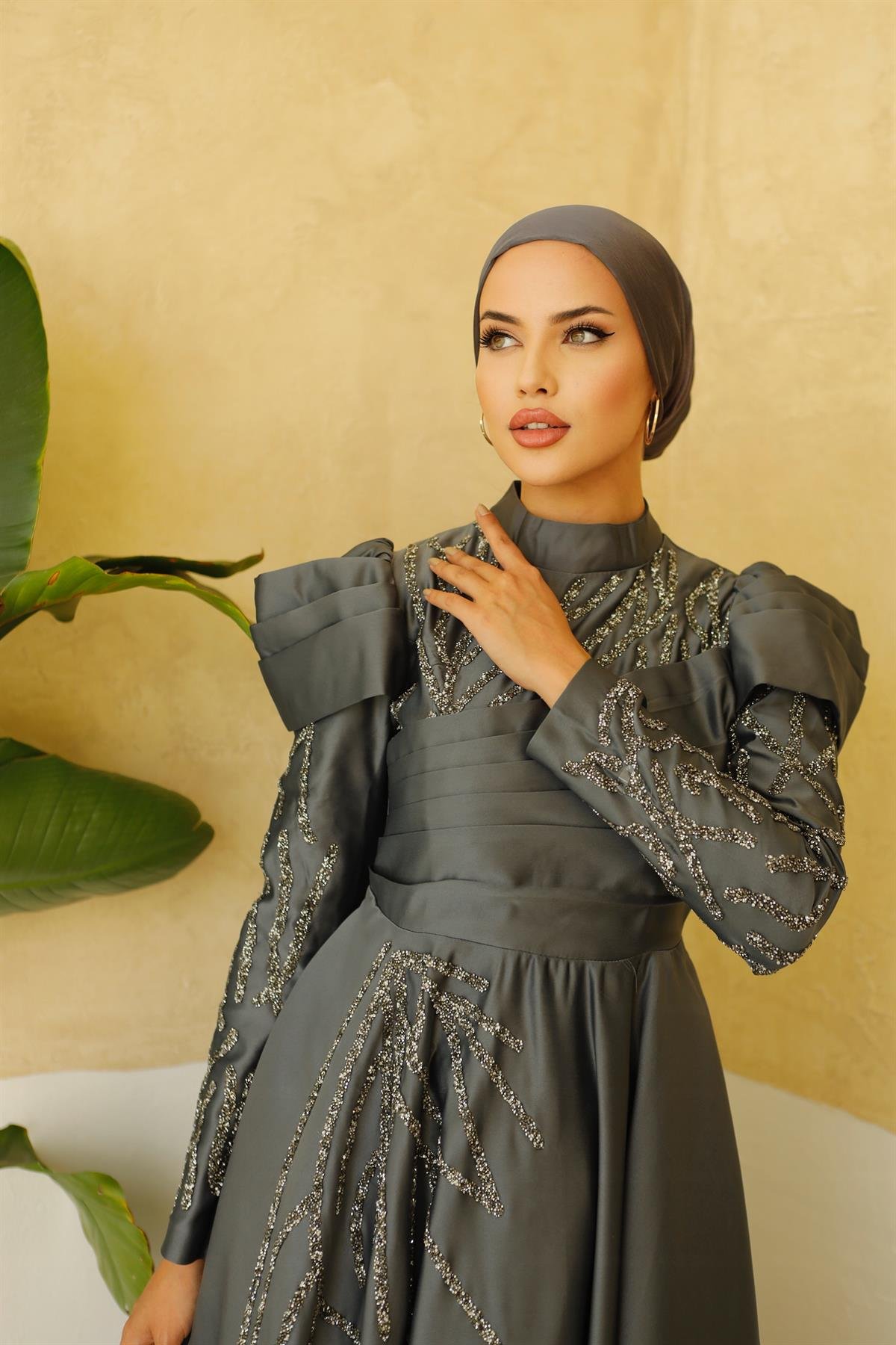 İsabel –  Gri Abiye Elbise