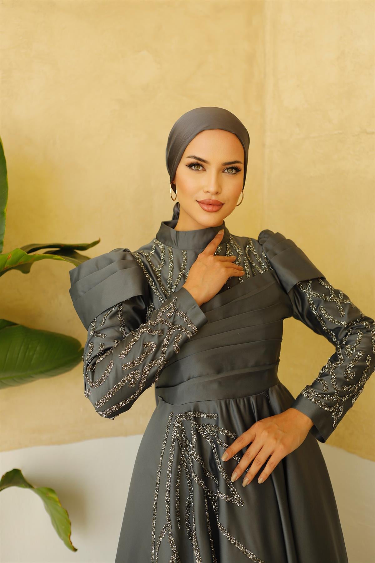 İsabel –  Gri Abiye Elbise