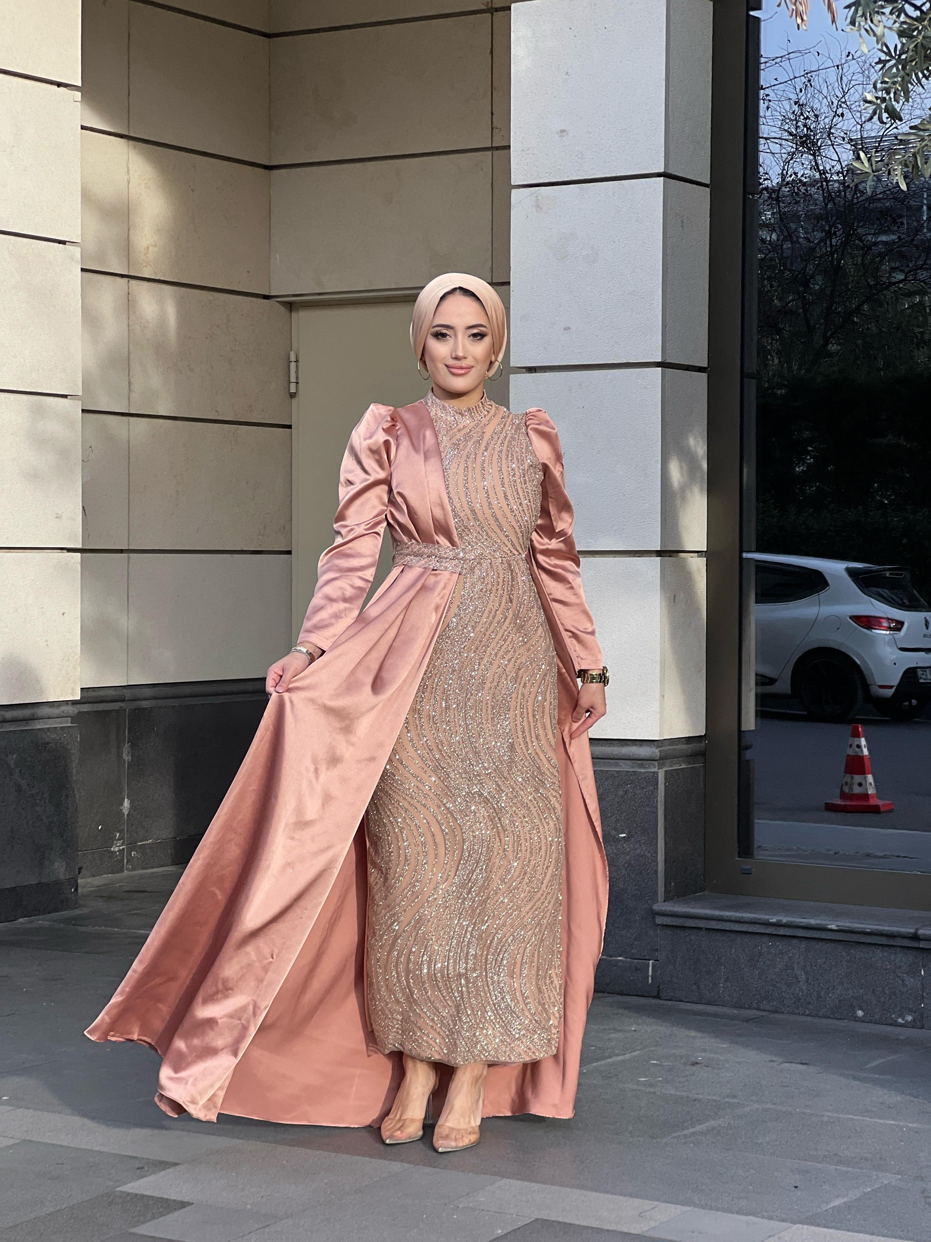 Lavin –  Bej Abiye Elbise