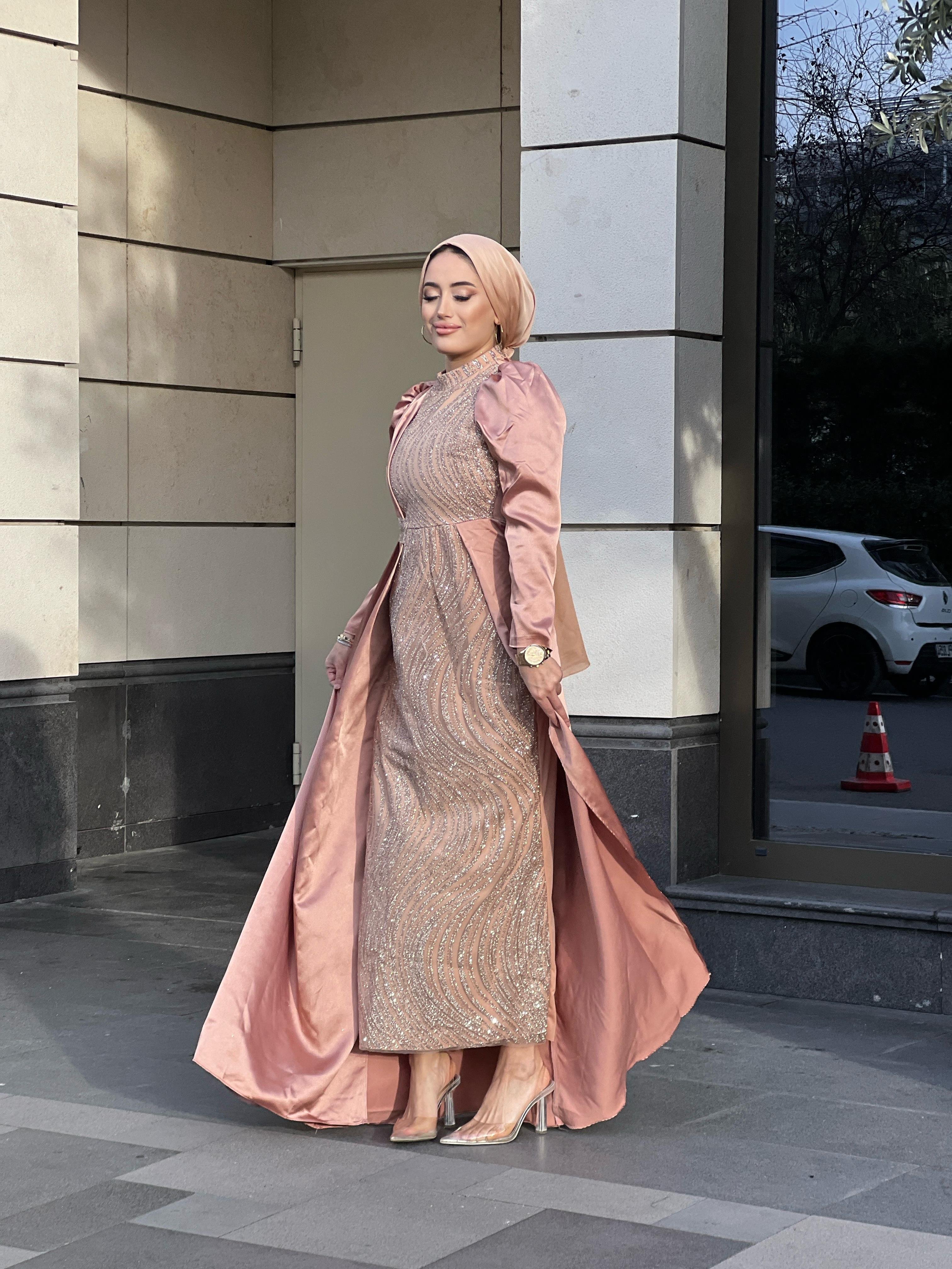 Lavin –  Bej Abiye Elbise