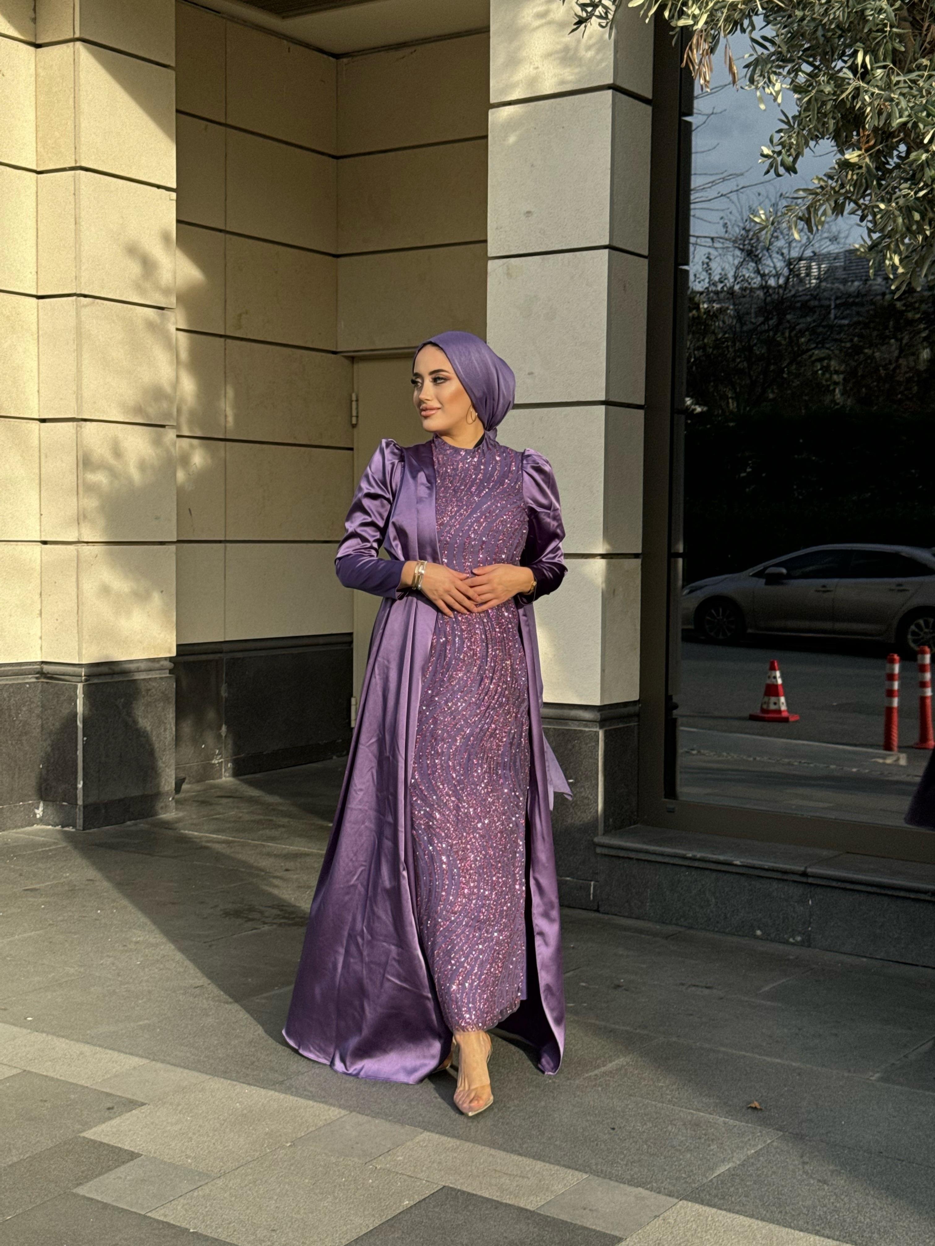 Lavin –  Lila Abiye Elbise