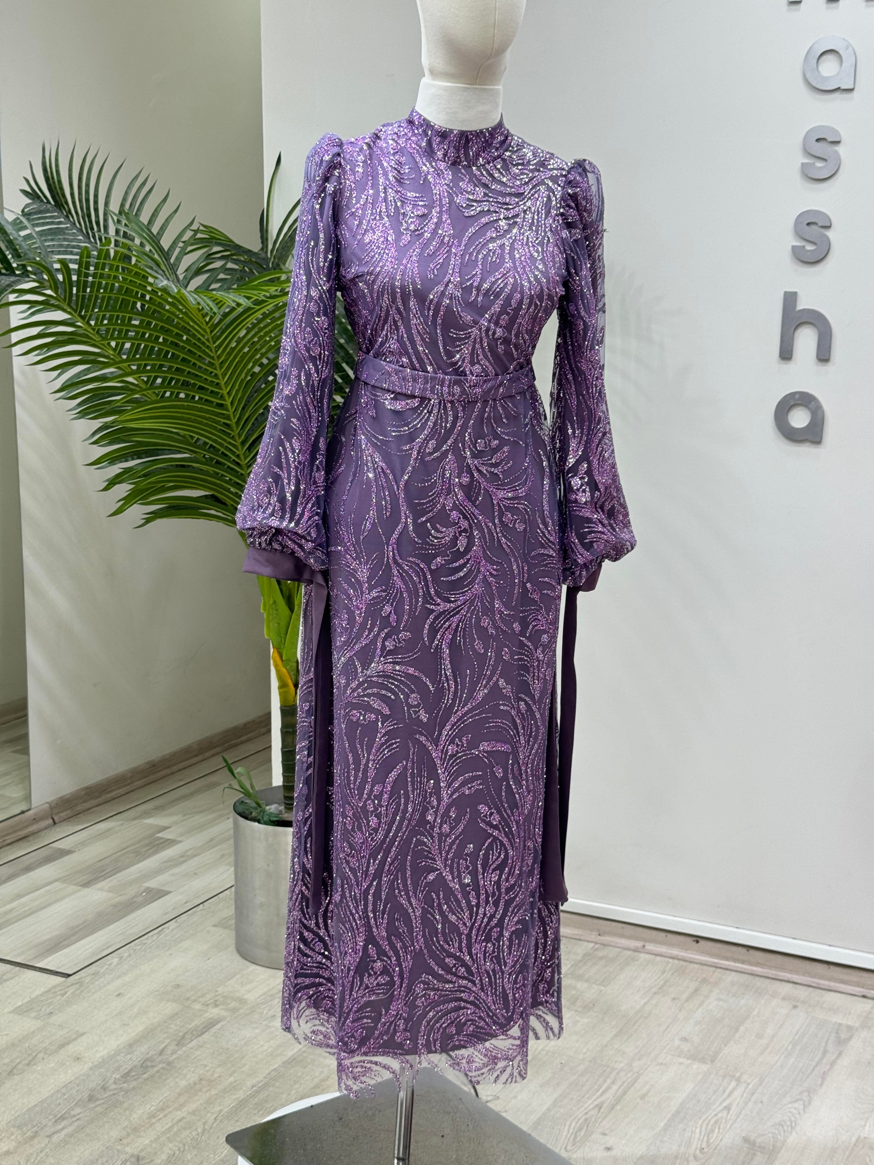 Linda – Lila Abiye Elbise
