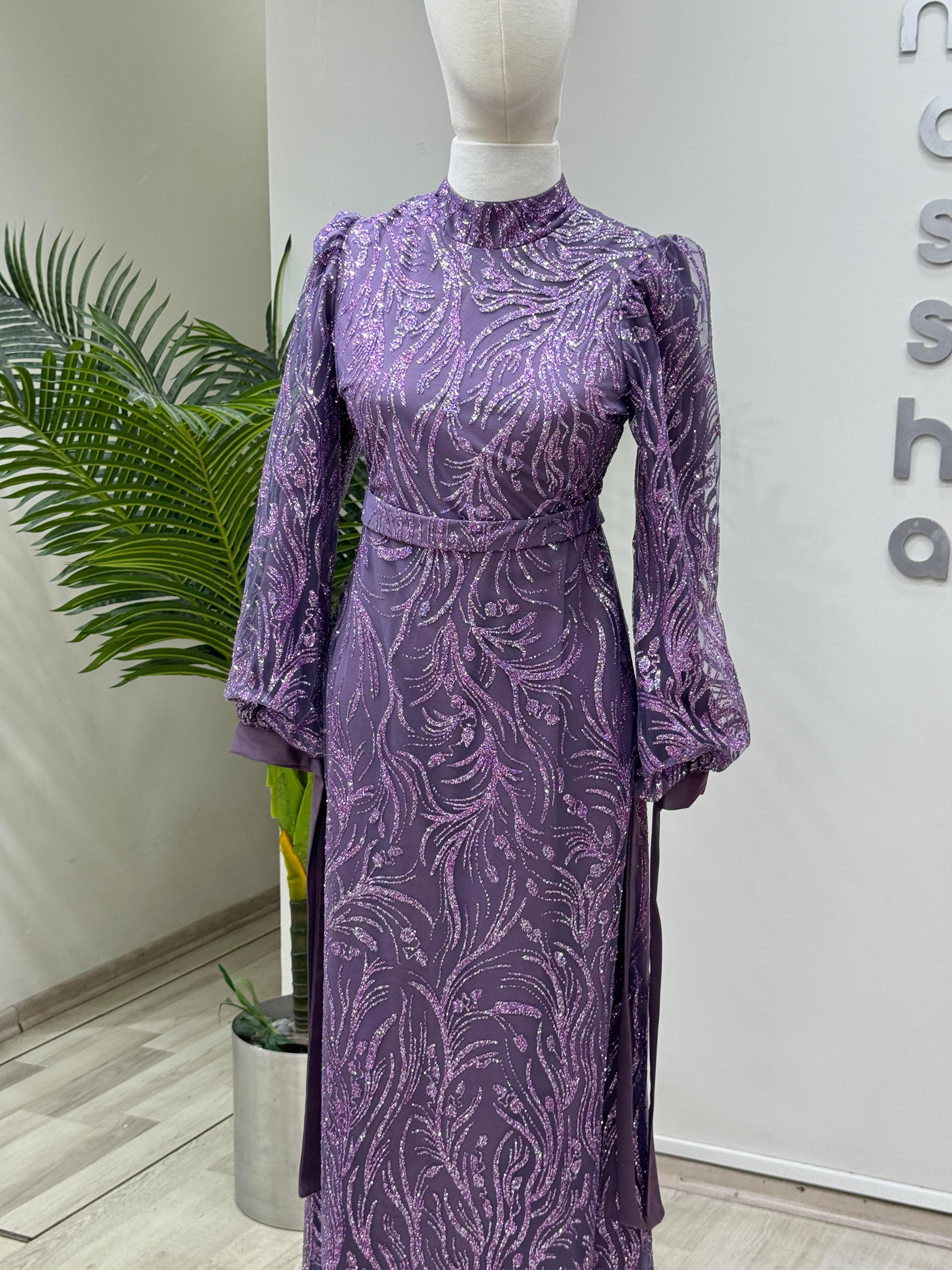 Linda – Lila Abiye Elbise