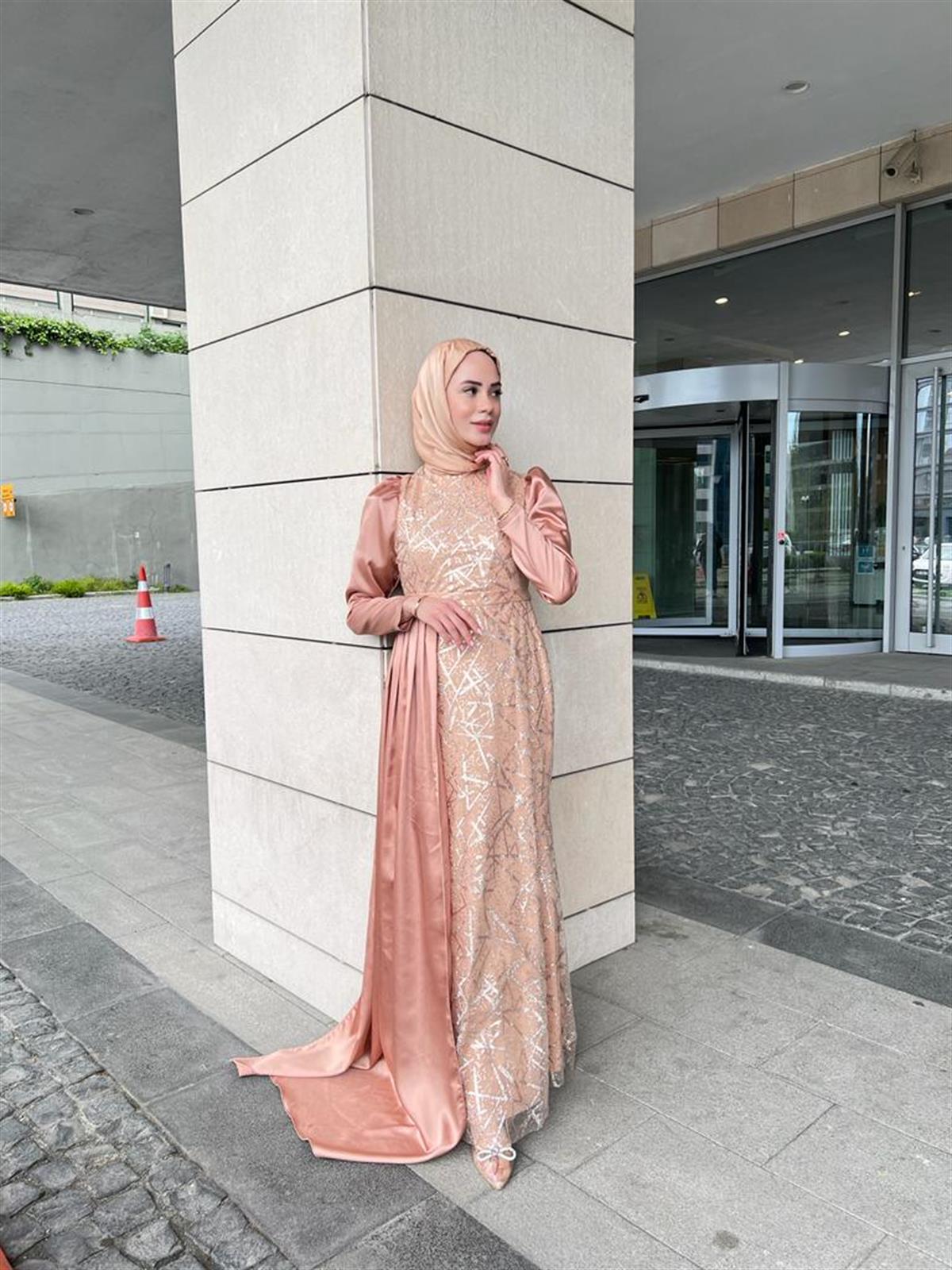 Liya –  Bej Abiye Elbise