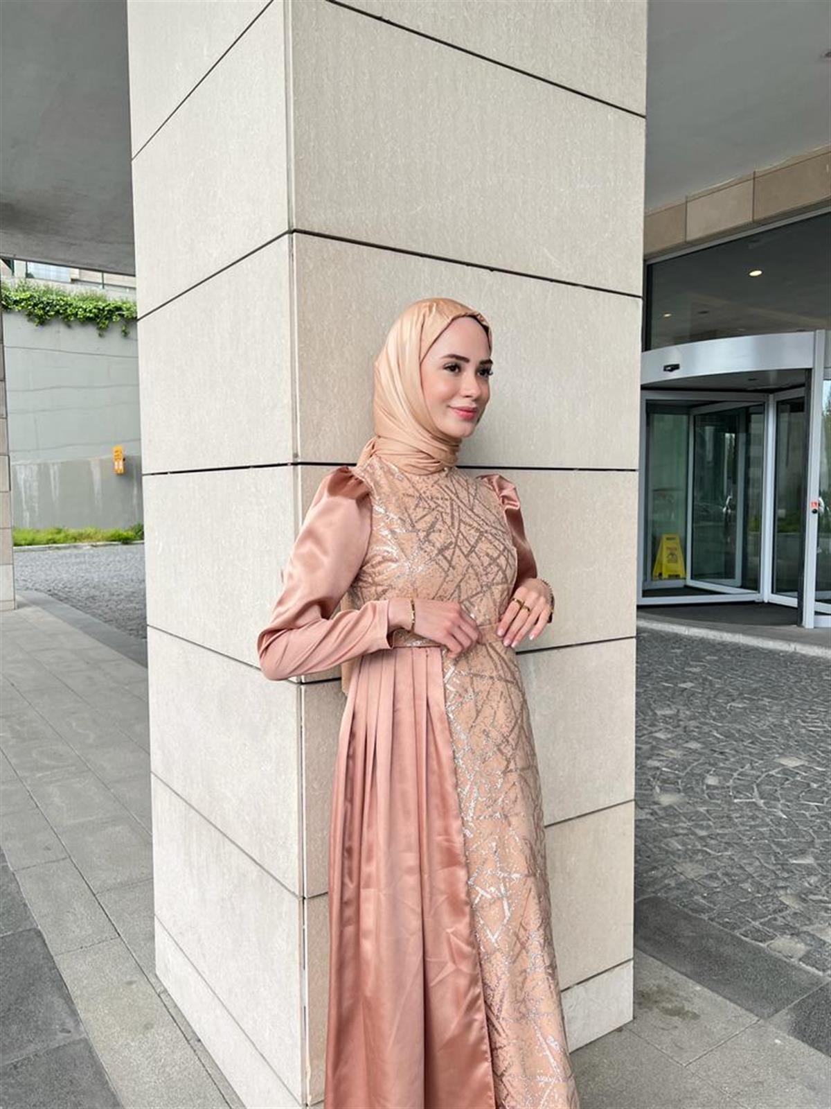 Liya –  Bej Abiye Elbise