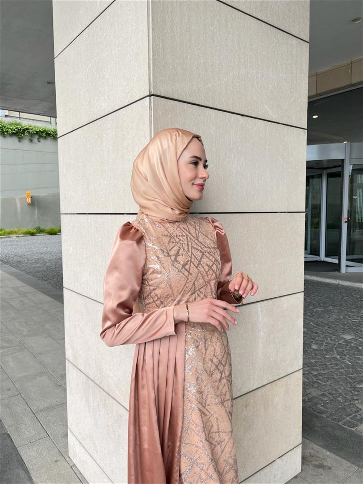Liya –  Bej Abiye Elbise