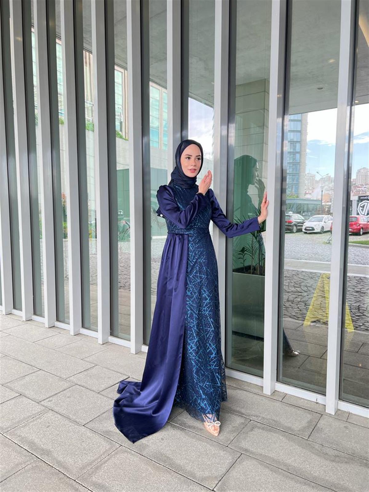 Liya –  Lacivert Abiye Elbise