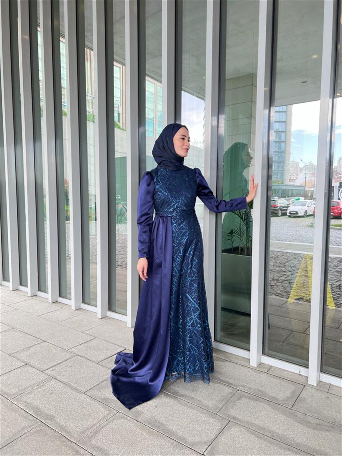 Liya –  Lacivert Abiye Elbise