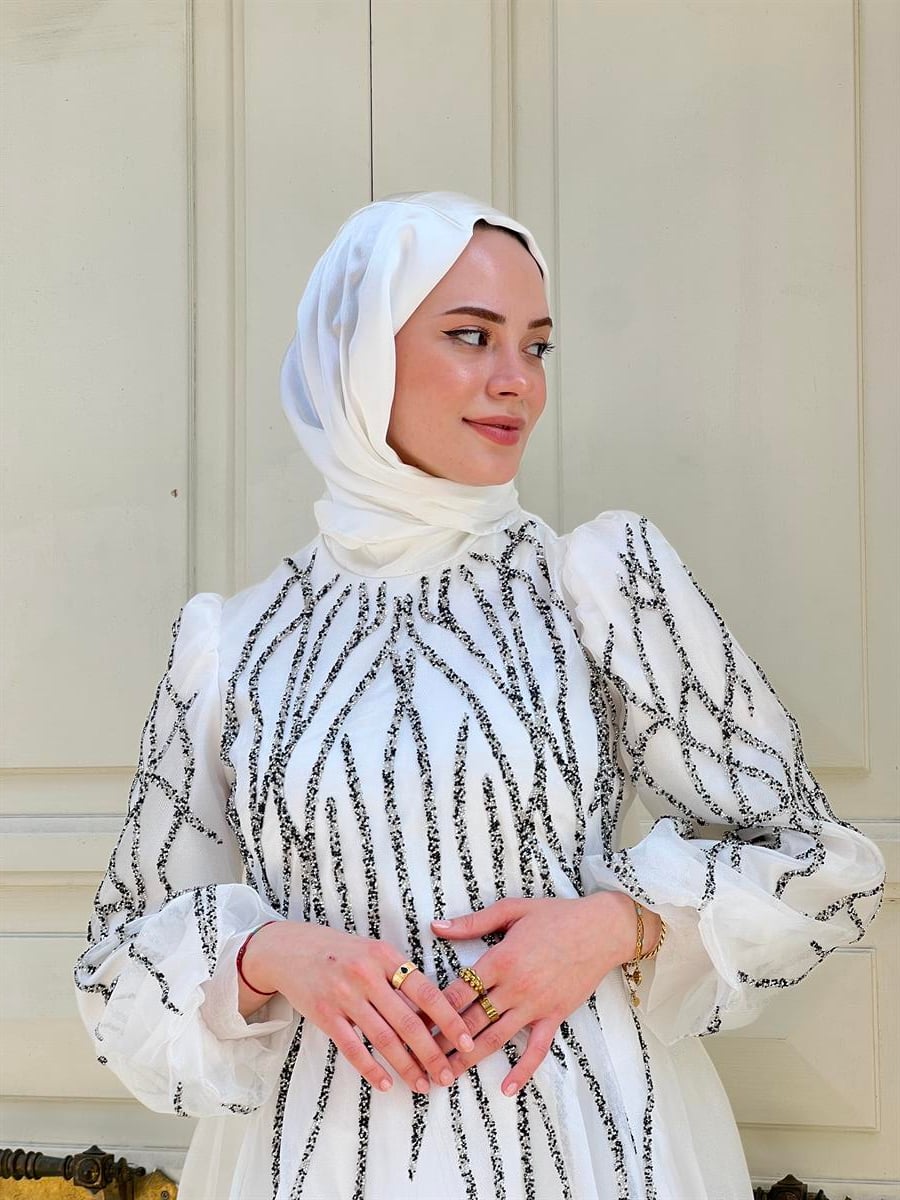 Luna – Beyaz Abiye Elbise