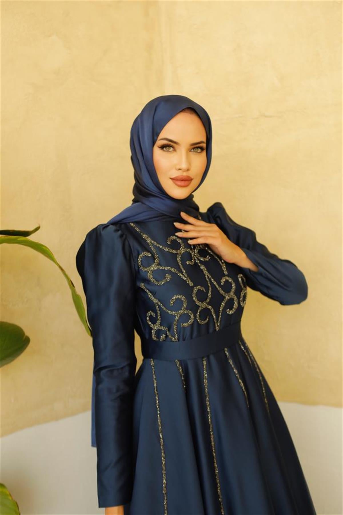 Maya –  Lacivert  Abiye Elbise