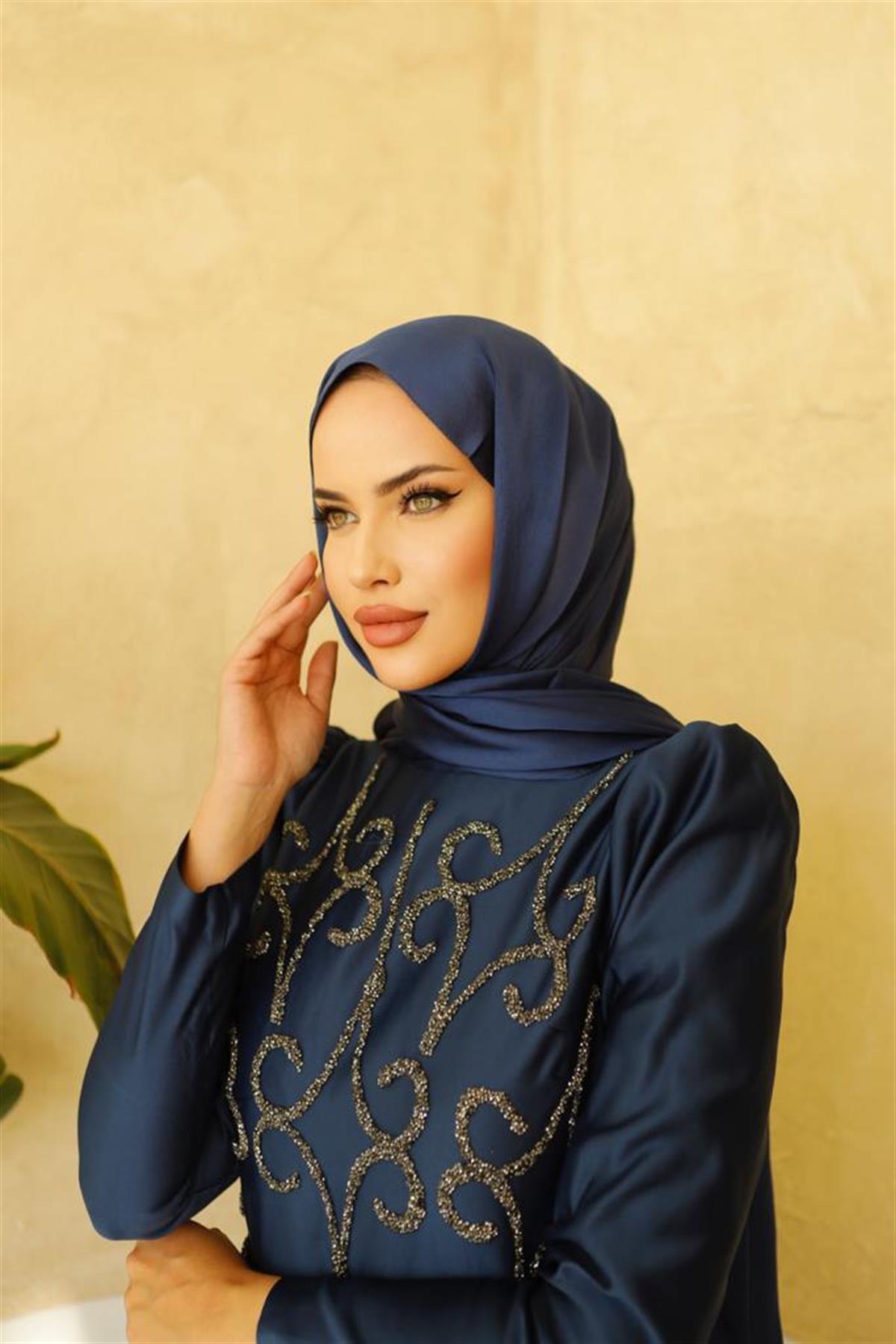 Maya –  Lacivert  Abiye Elbise