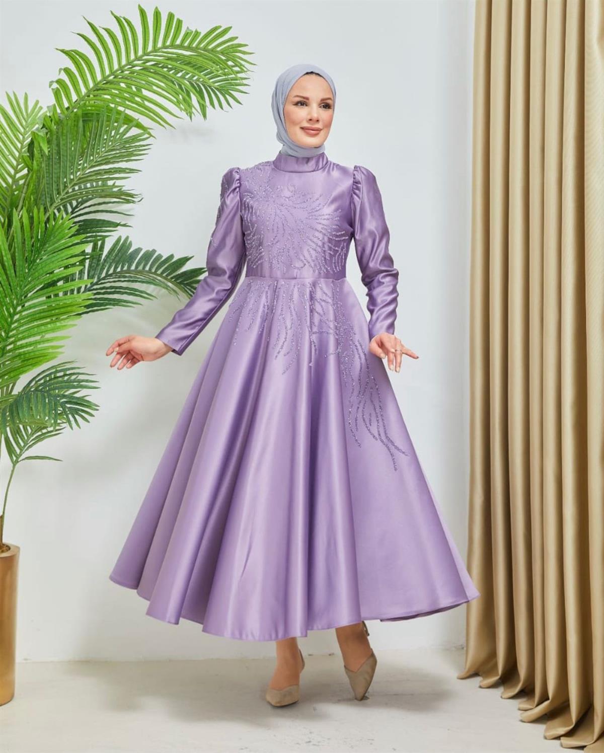 Meva –  Lila Abiye Elbise