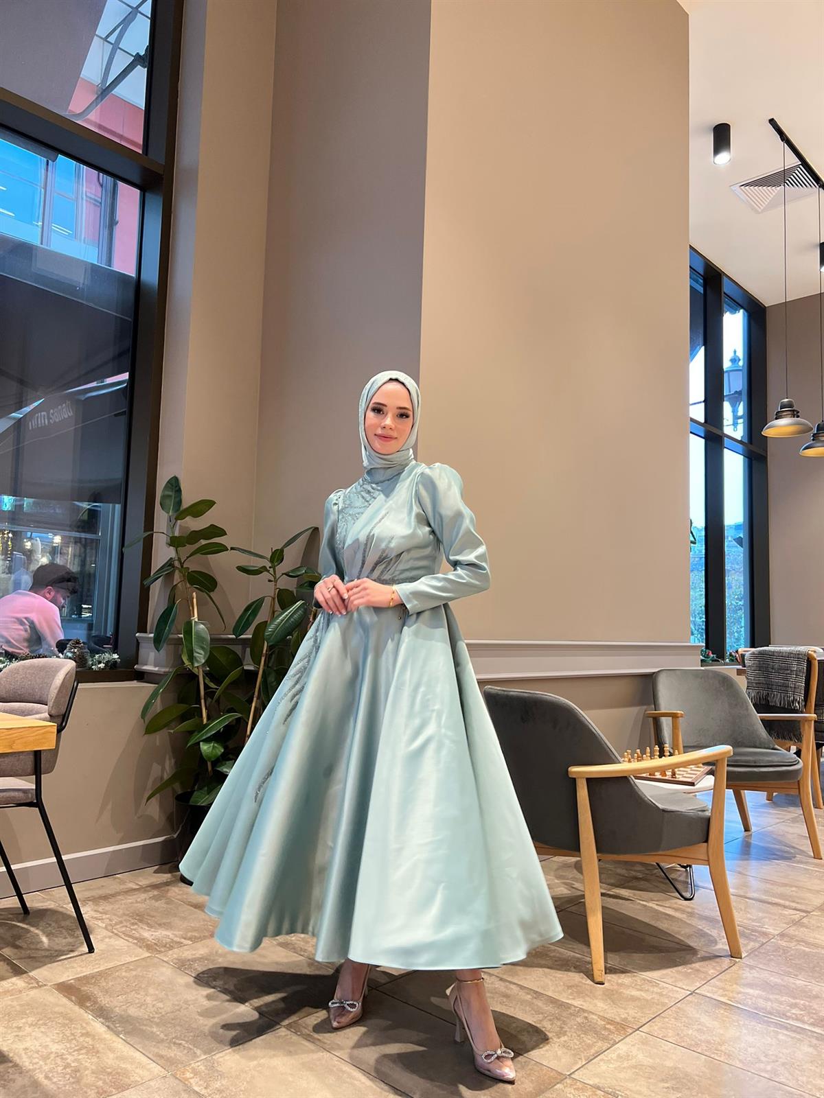 Mila – Mint Abiye Elbise