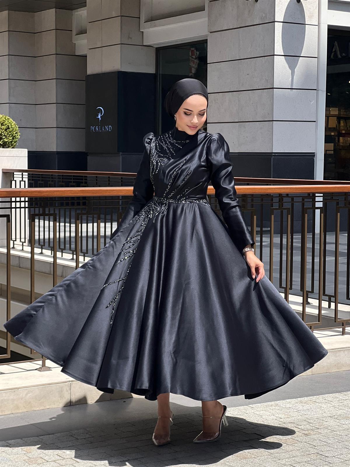 Mila – Siyah Abiye Elbise