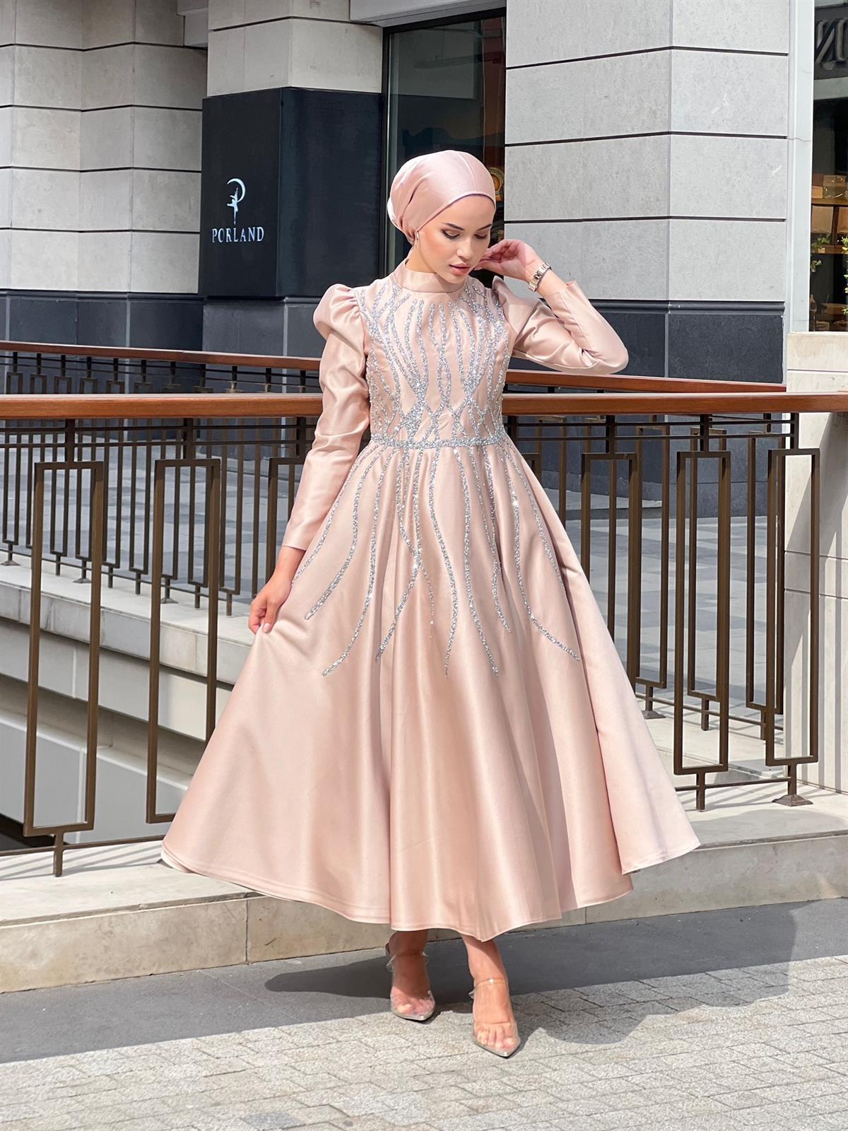 Perla –  Bej Abiye Elbise