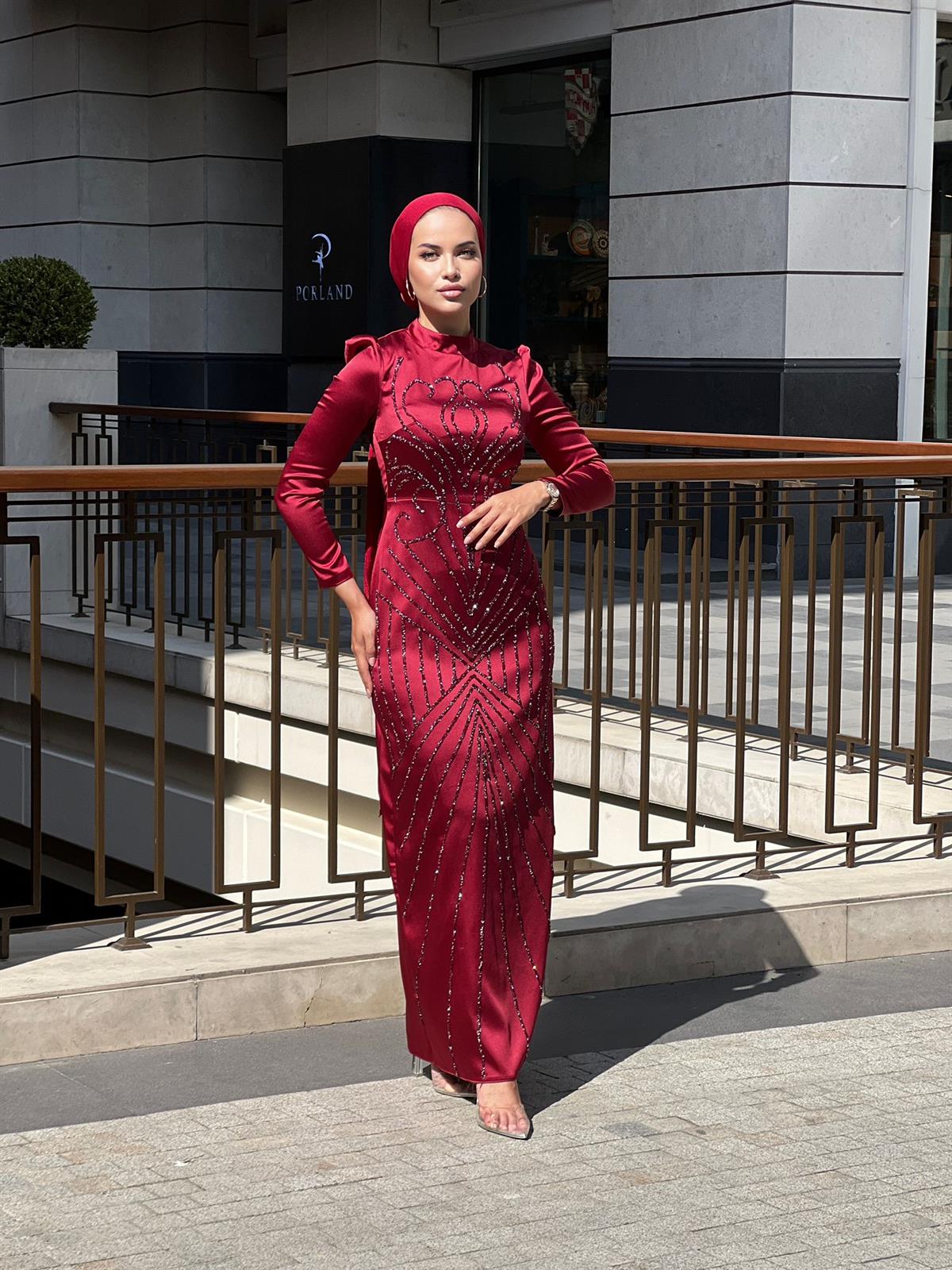 Rose –  Bordo Abiye Elbise