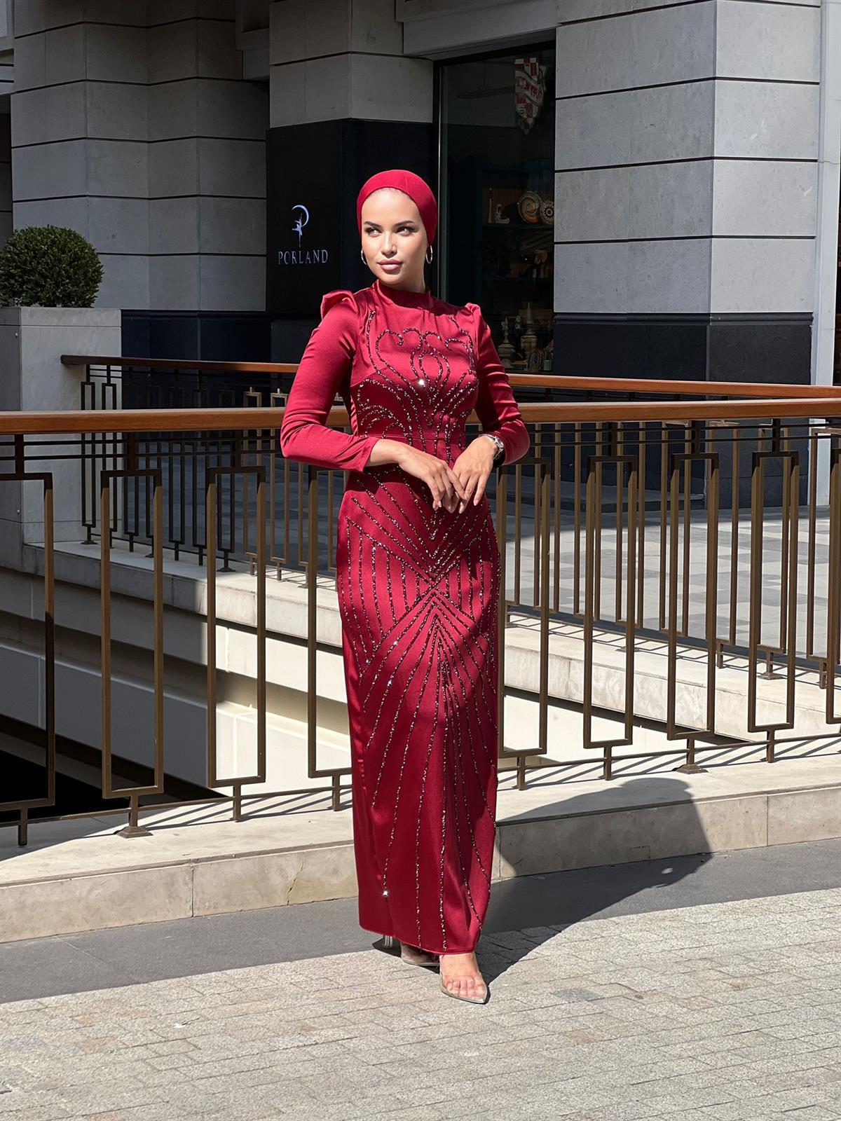 Rose –  Bordo Abiye Elbise