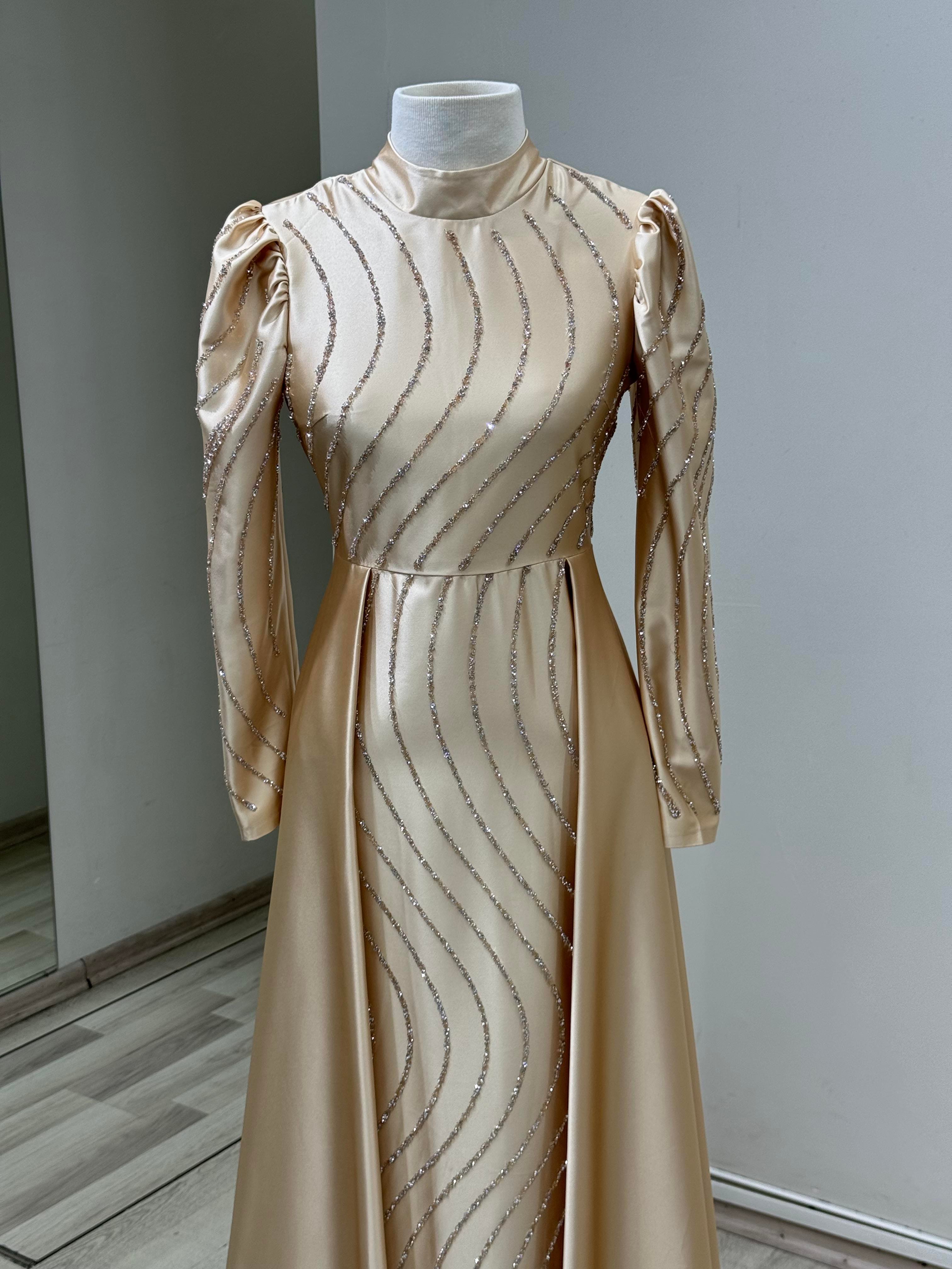 Sahra - Bej  Abiye Elbise