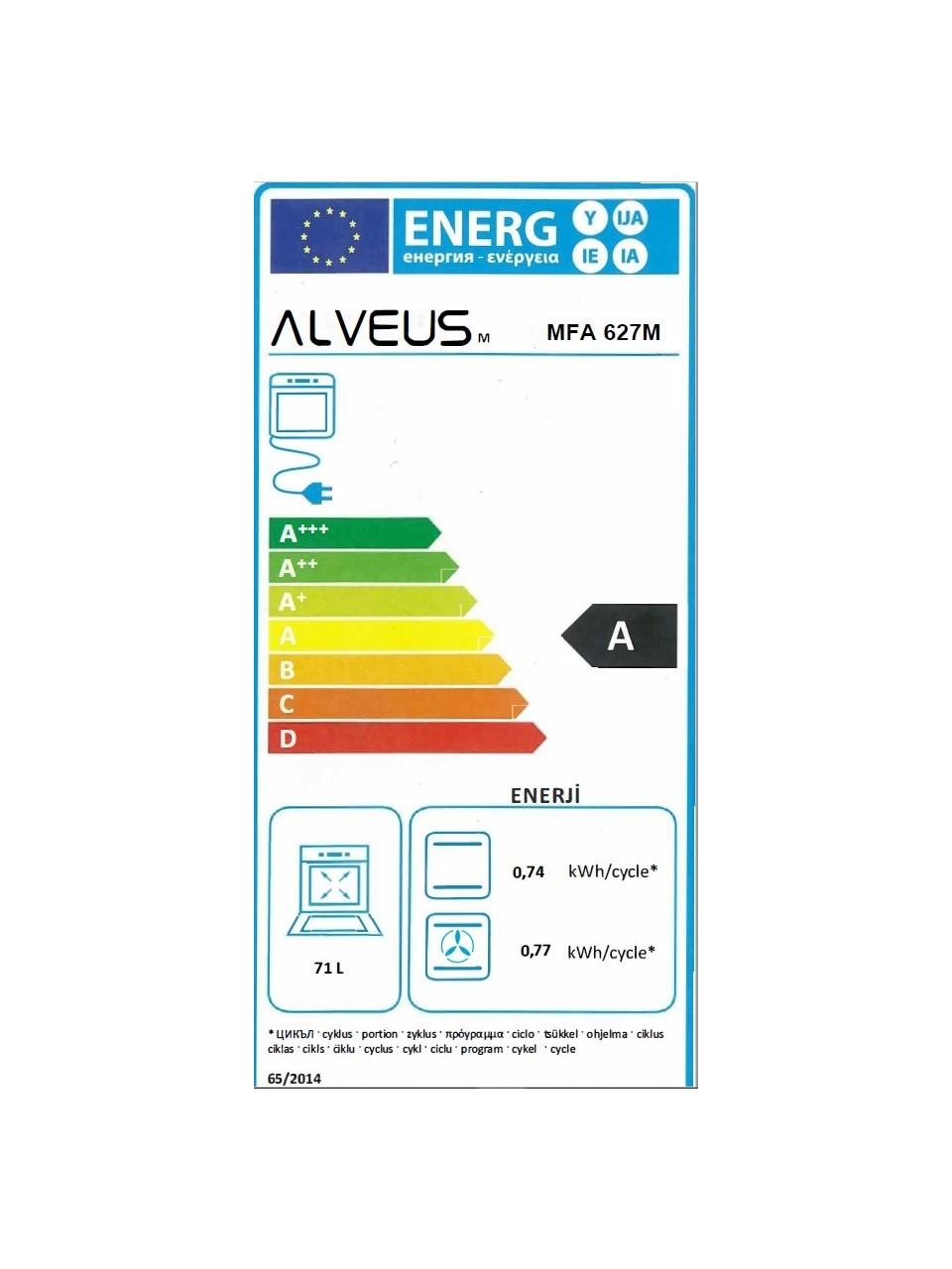Alveus MFA 627 Siyah Ankastre Fırın