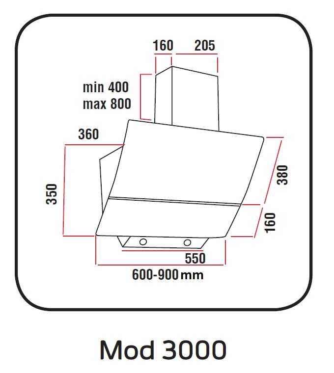 Alveus Mod 3000 60 cm Beyaz Davlumbaz