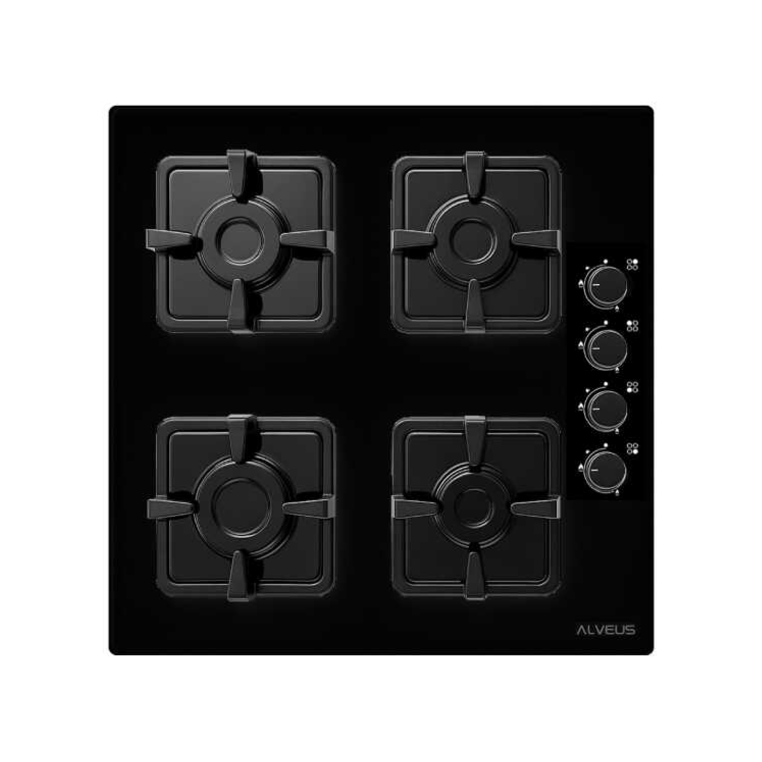 Alveus Siyah Cam Ankastre Set - 09 (KLS 670 + MFA604 + DIAMOND 60)