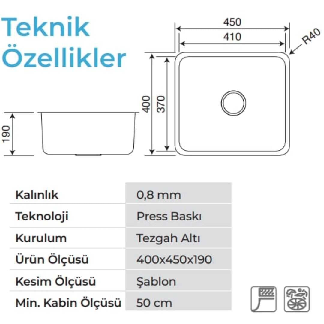 Crauf Lavello Bakır Evye 3040 530.1424.3040.24