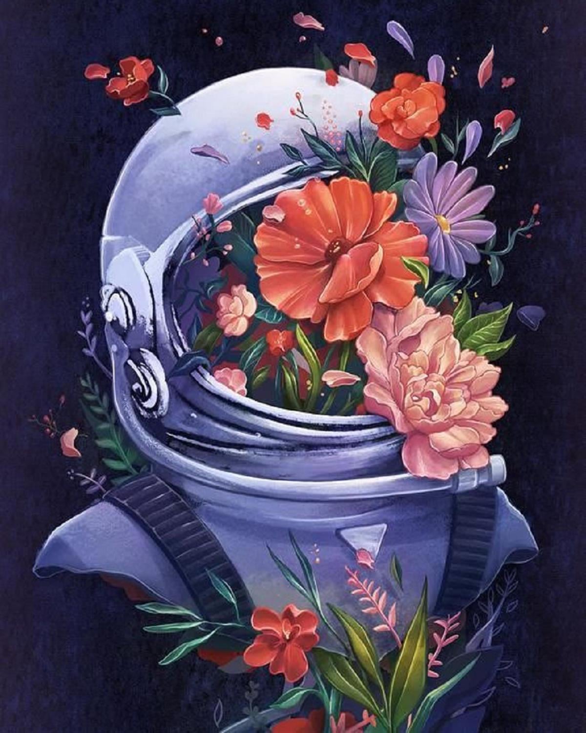 Sayılarla Boyama Seti Astronotun Çiçekleri