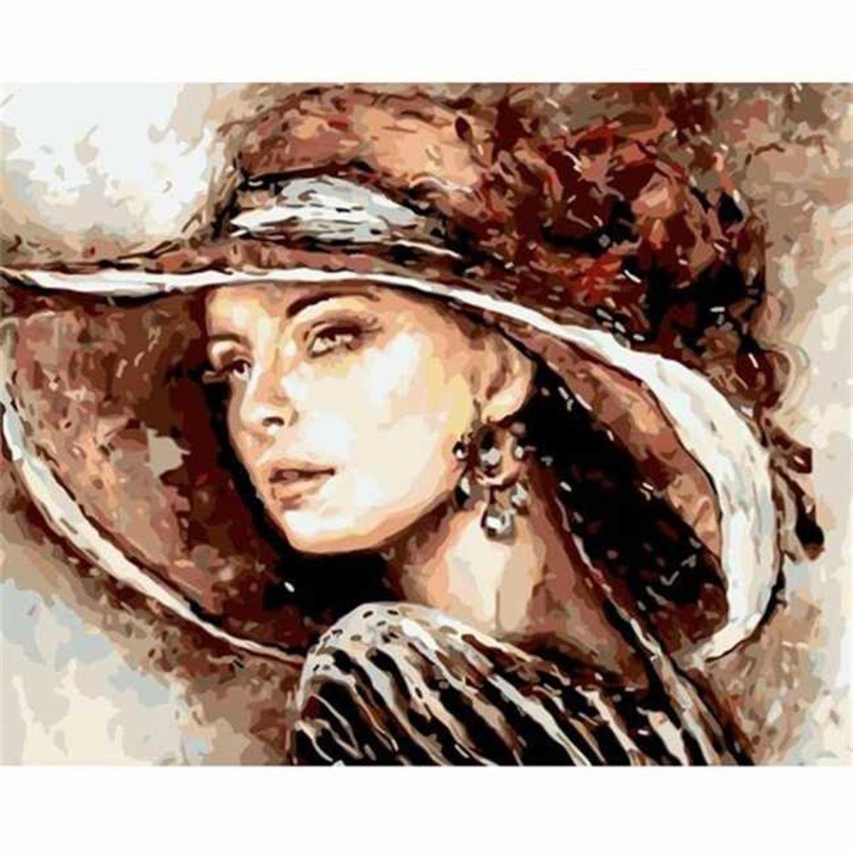 Sayılarla Boyama Seti Büyük Şapkalı Lady
