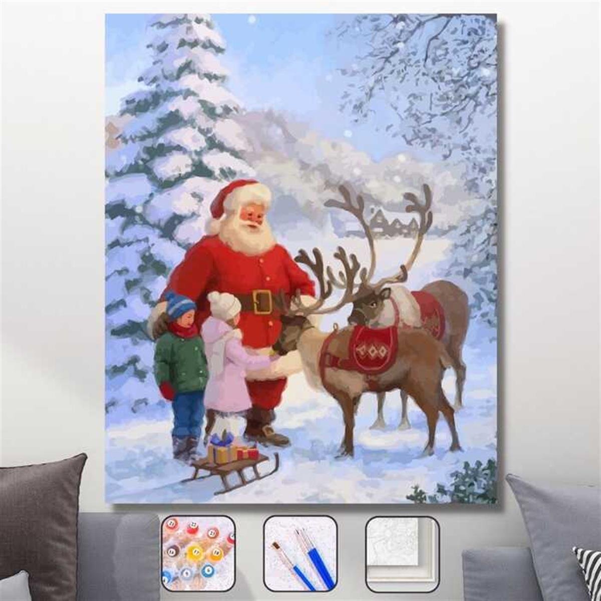 Sayılarla Boyama Seti Noel Baba Ve Çocuklar