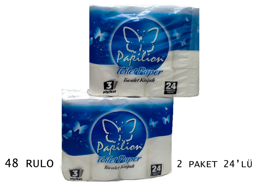 TUVALET KAĞIDI PAPİLİON  3 KATLI 48'Lİ 2 PAKET