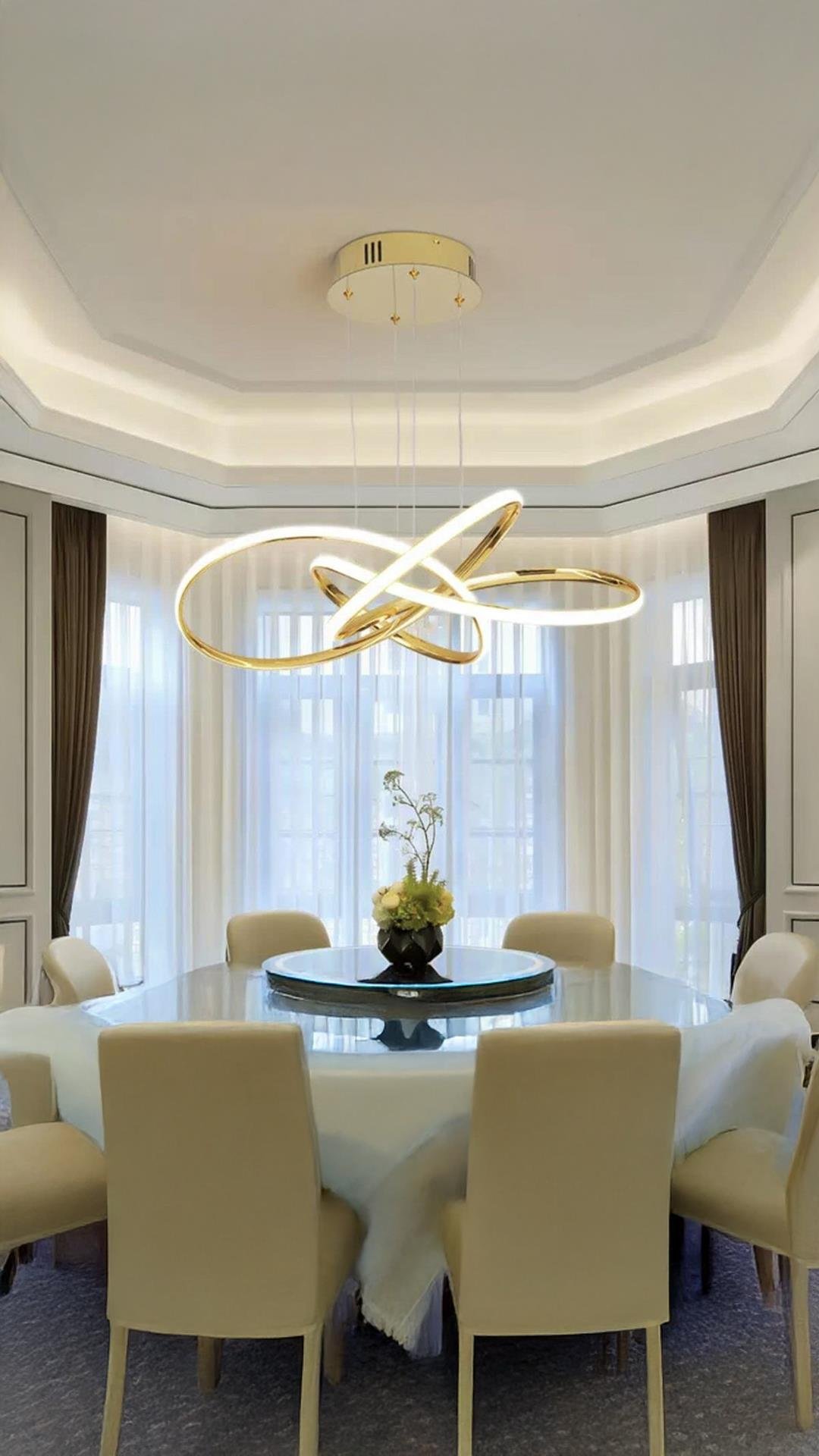 A Ithal Ürün Modern Sarkıt Power Led Avize Concept Ürün Gold Sarı Ledli Avize