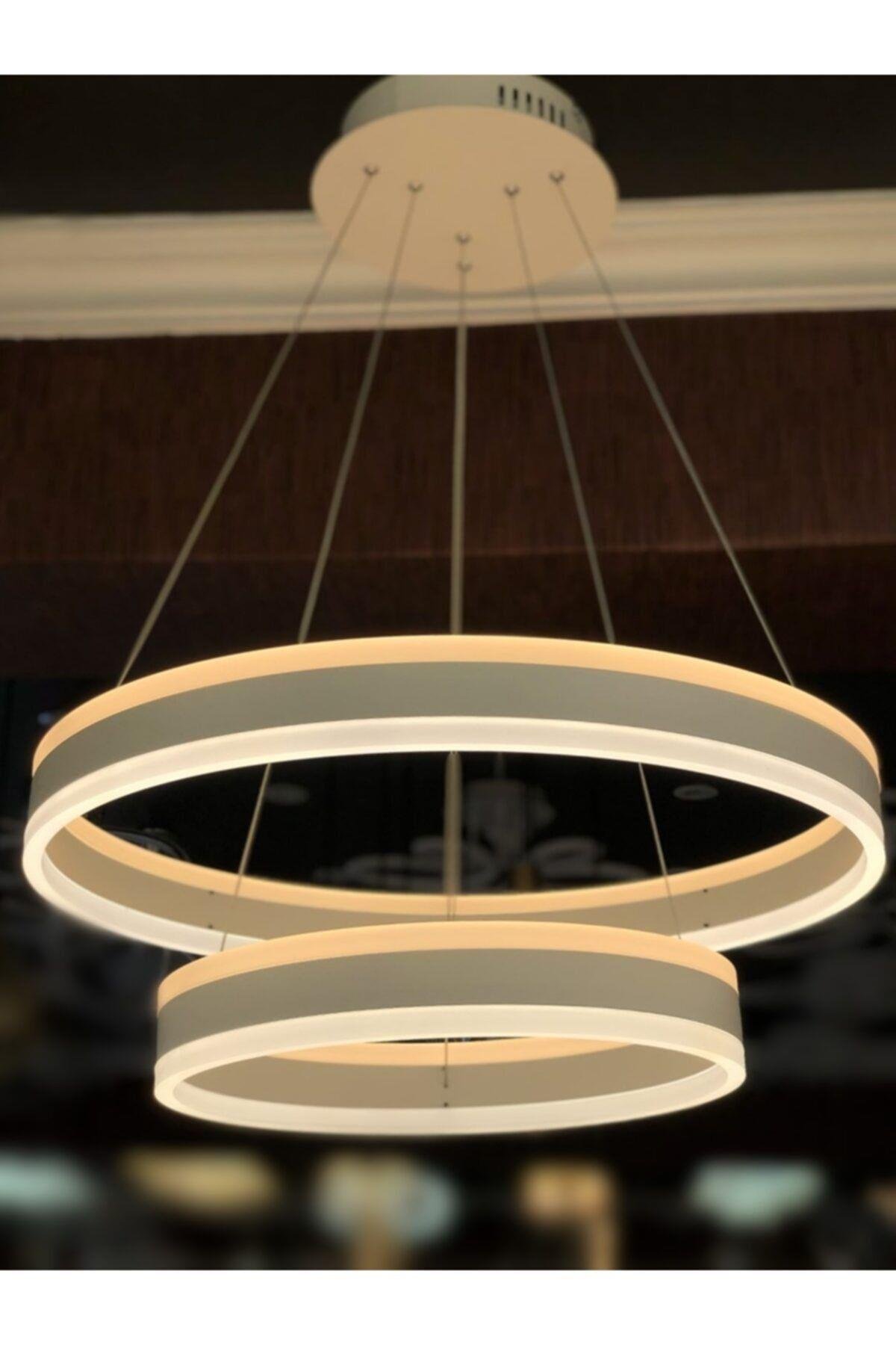 A+ Luxury Modern Ikili Sarkıt Power Led Oval Avize Kademeli 3 Renk Concept Ürün