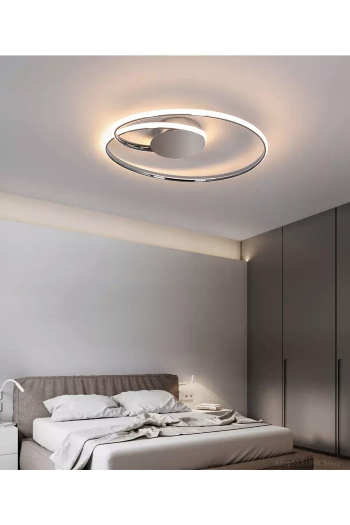 A Modern Plafonyer Power Led Avize Concept Ürün Krom Beyaz Işık Ledli Avize