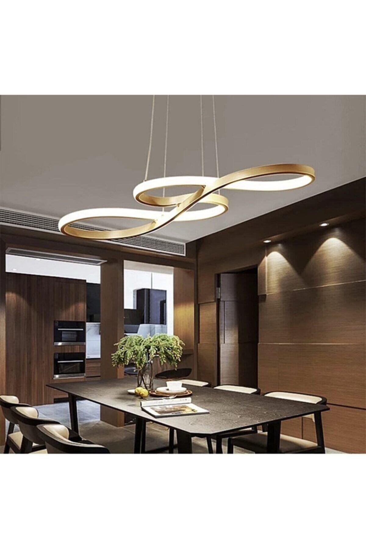 A Modern Sarkıt Power Led Avize Concept Ürün Gold Sarı Gün Işığı