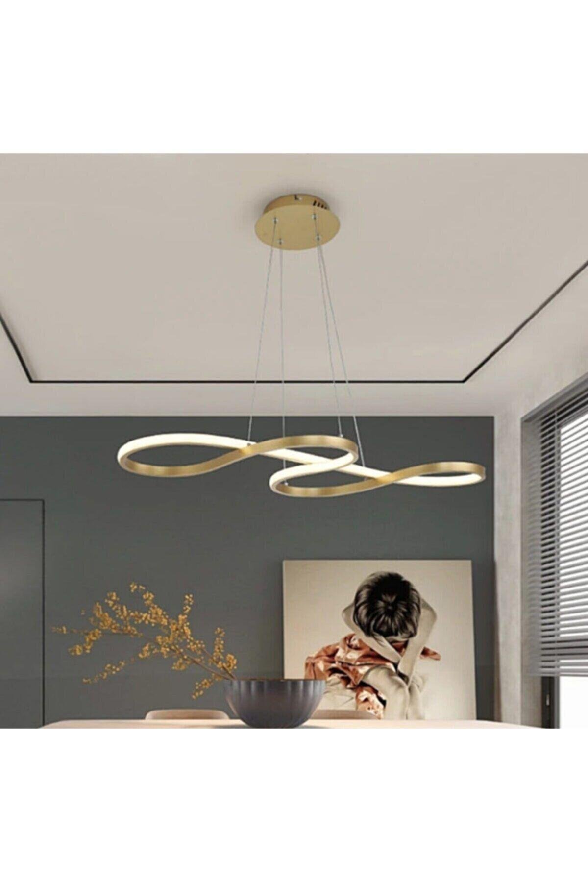 A Modern Sarkıt Power Led Avize Concept Ürün Gold Sarı Gün Işığı