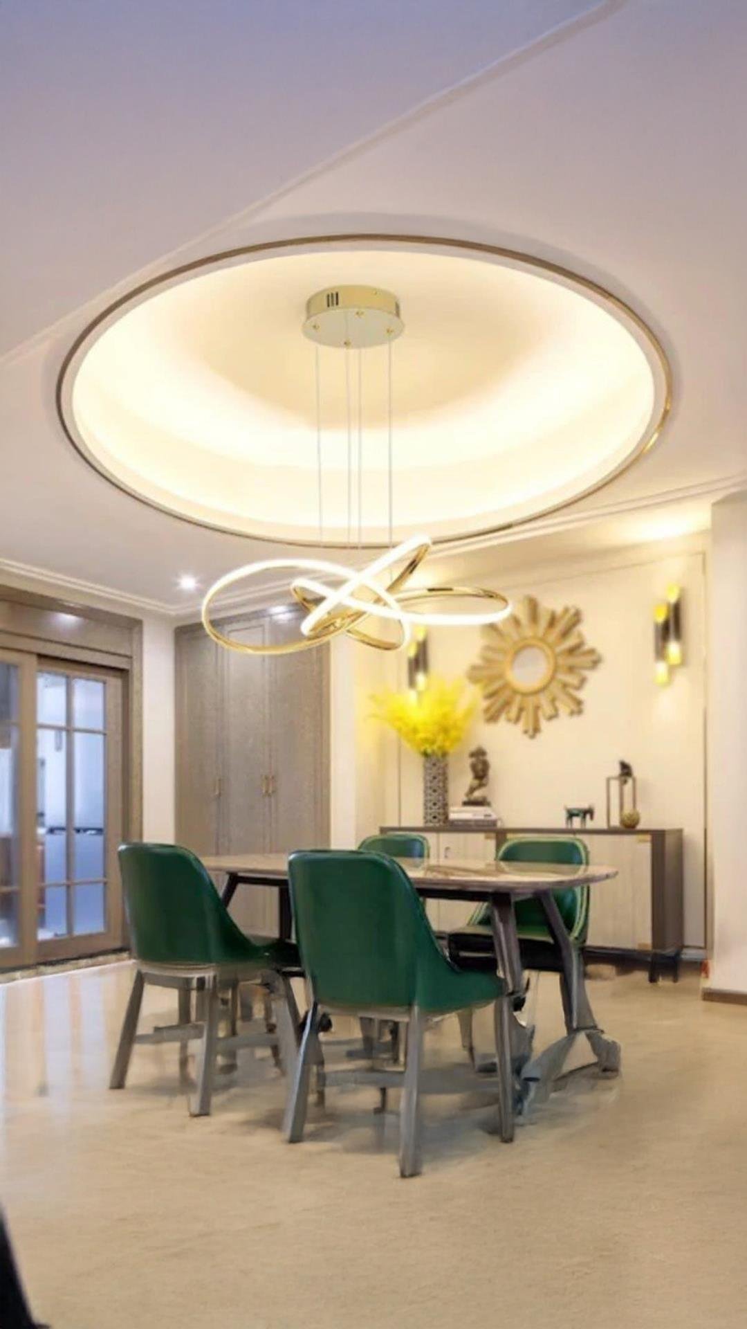 A+ Modern Sarkıt Power Led Avize Gold Sarı Gün Işığı Ledli Avize