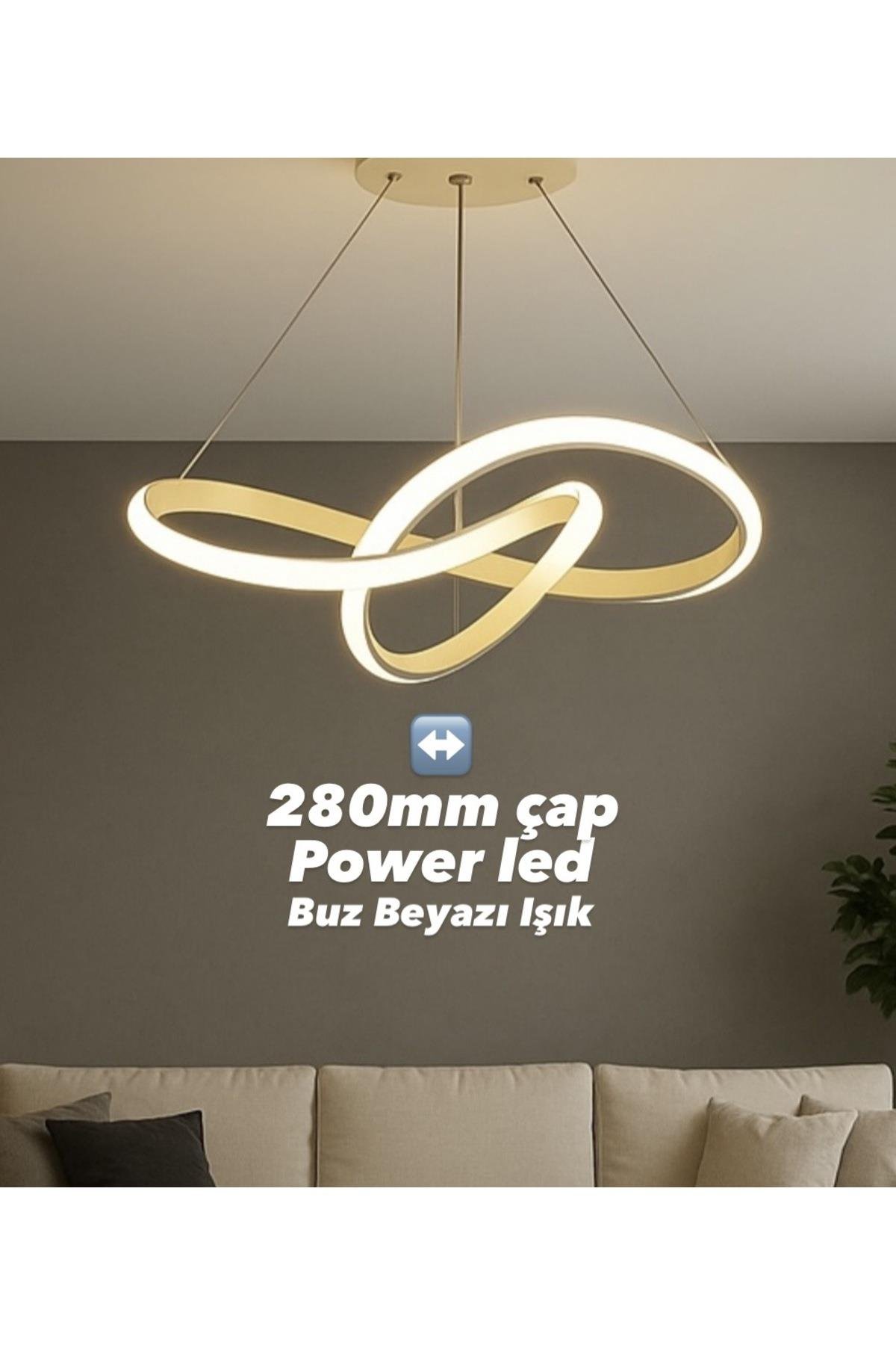 Beyaz Kuğu Plafonyer Avize Power Ledli Buz Beyazı Işık