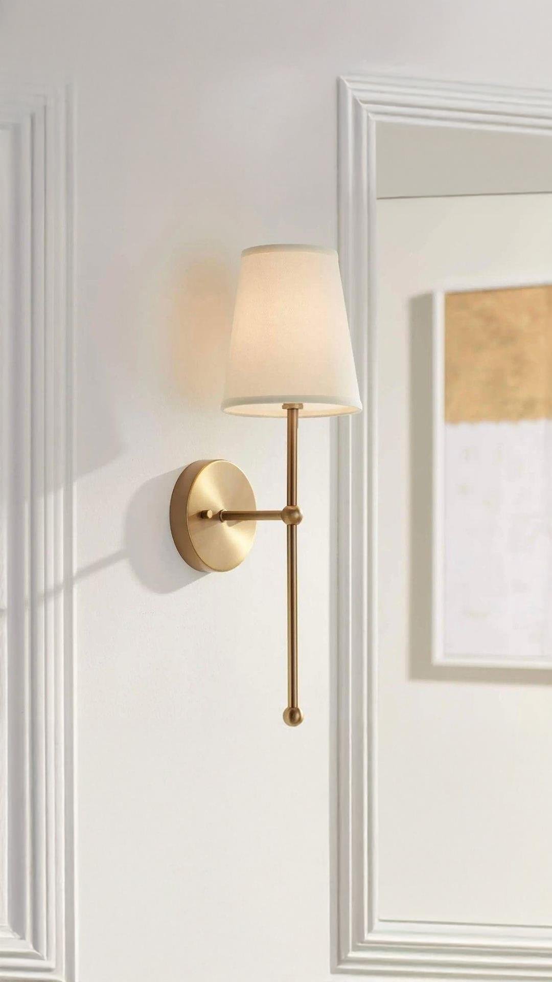Duvar Aplik Krem Abajur Eskitme Gold Sarı Modern Tasarım Elektrik Ile Çalışır