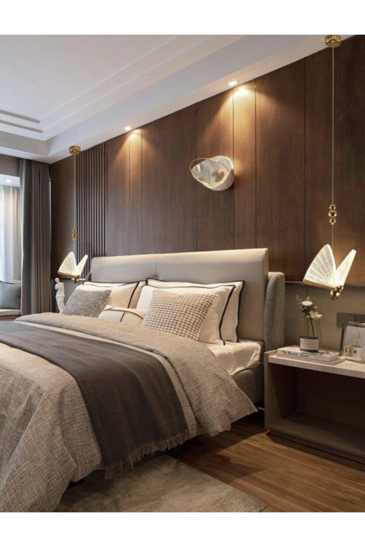 Elegance Büyük Boy Sarkıt Avize Modern Kelebek Tasarım Sarkıt Led Avize Harika Görsel