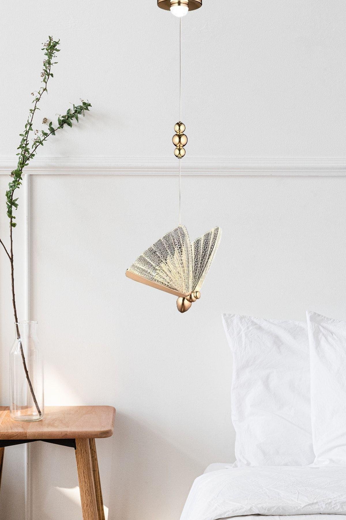 Elegance Büyük Boy Sarkıt Avize Modern Kelebek Tasarım Sarkıt Led Avize Harika Görsel