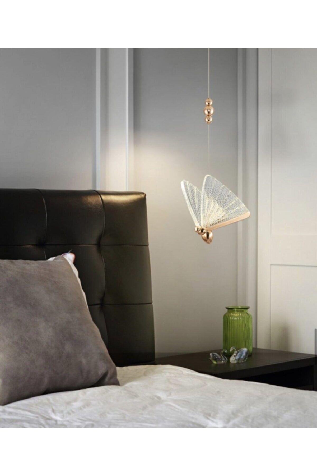 Elegance Büyük Boy Sarkıt Avize Modern Kelebek Tasarım Sarkıt Led Avize Harika Görsel