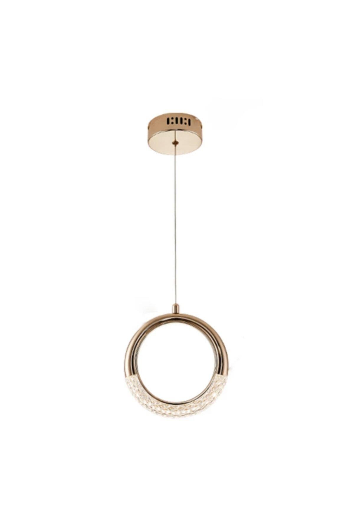 Elegance Luxury Tasarım Modern Sarkıt Led Avize Gold Sarı Ledli Avize