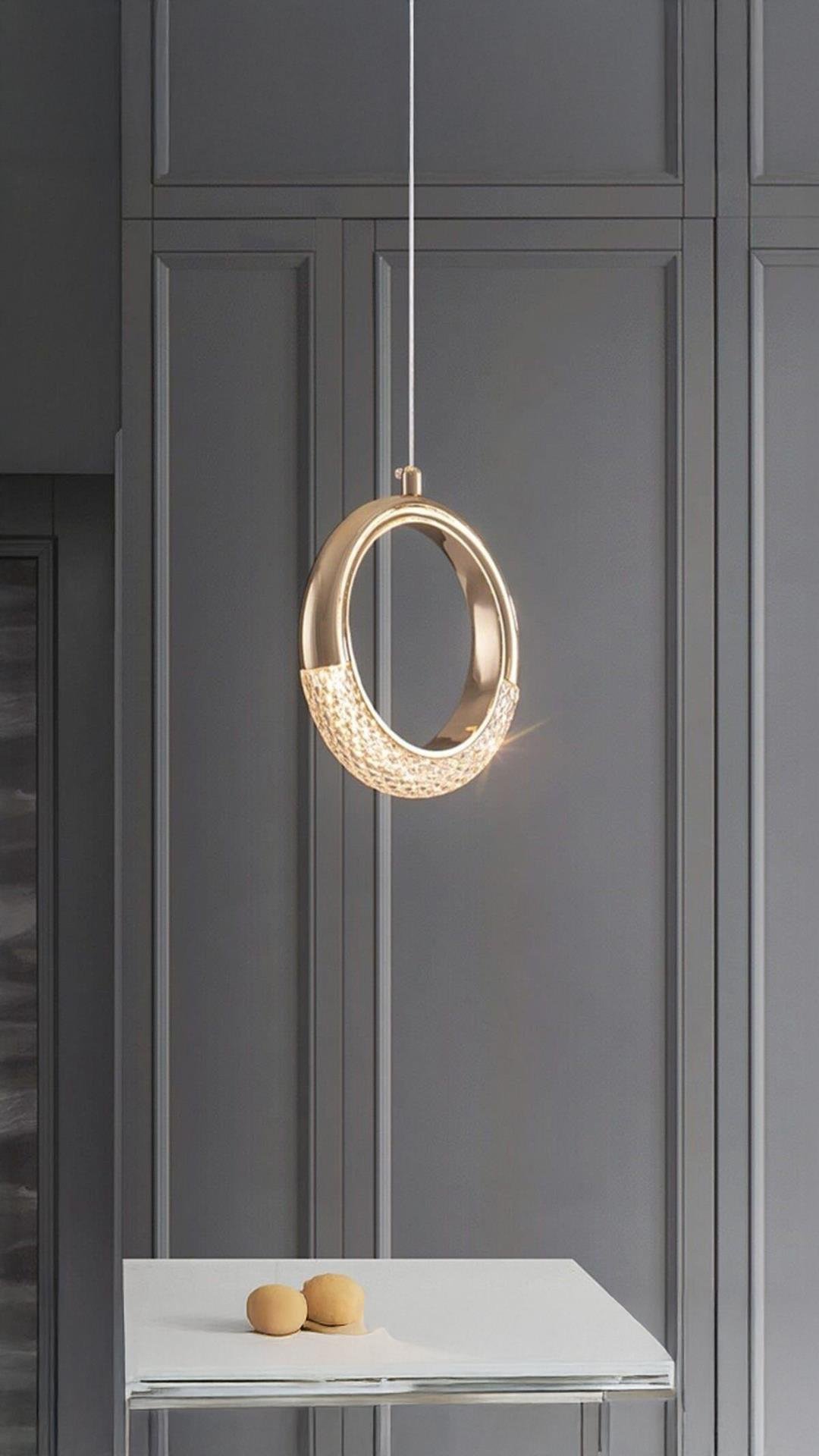 Elegance Luxury Tasarım Modern Sarkıt Led Avize Gold Sarı Ledli Avize