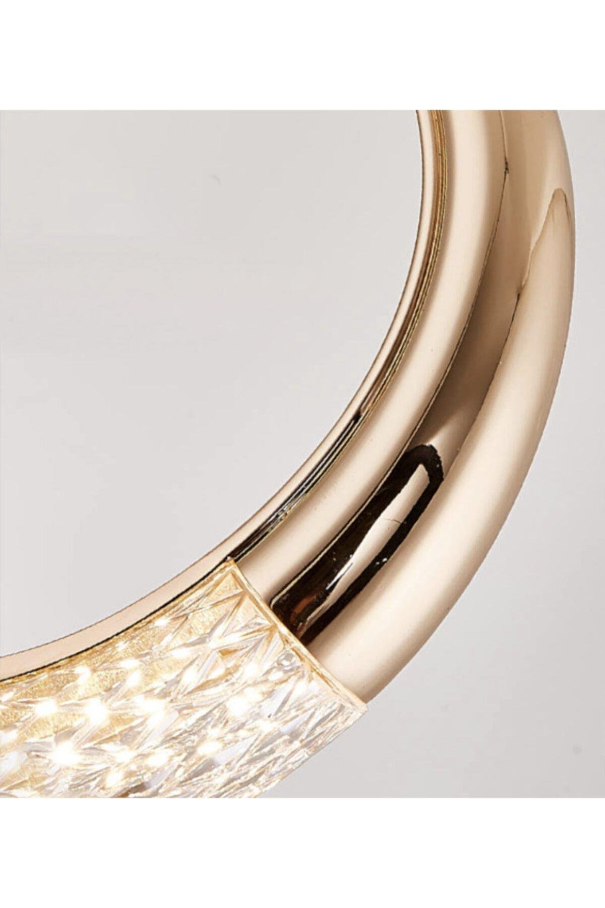 Elegance Luxury Tasarım Modern Tekli Sarkıt Led Avize Gold Sarı 2 Adet Set Fiyat